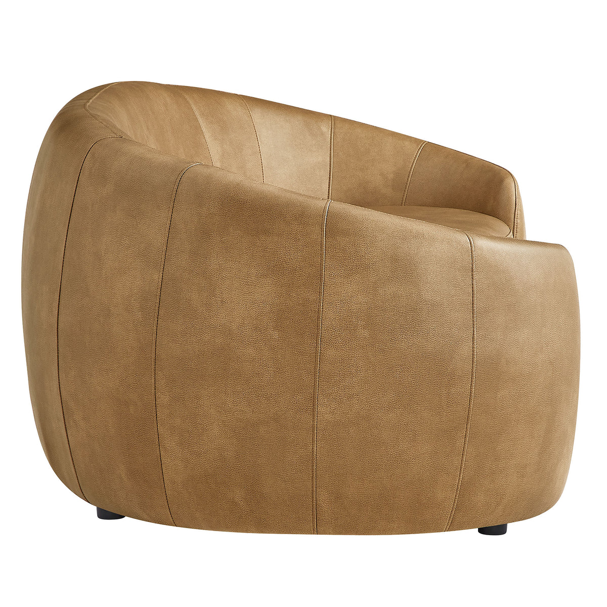 Contessa Curved Vegan Leather Sofa - Toast