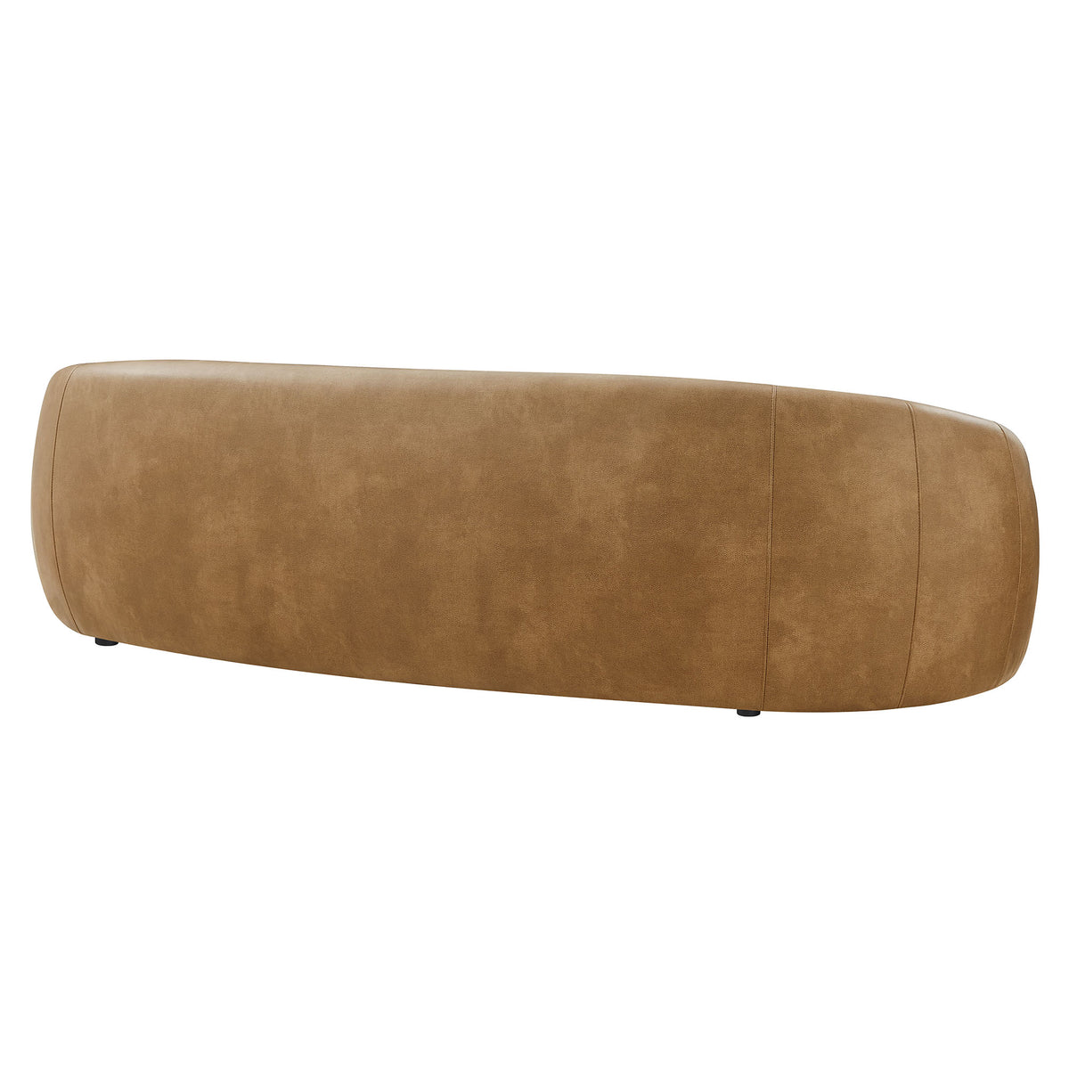 Contessa Curved Vegan Leather Sofa - Toast