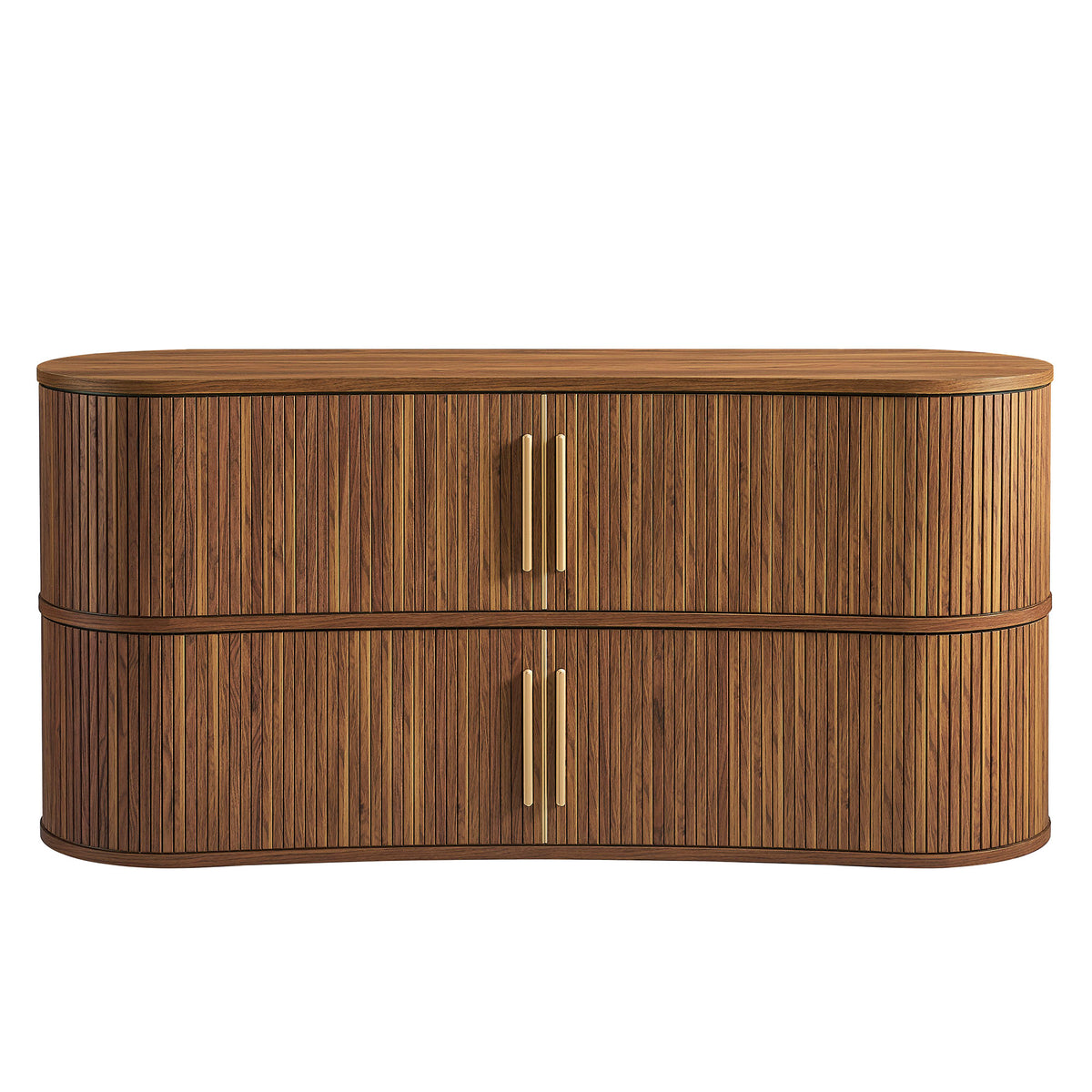 Radcliffe 63" Curved Fluted Sideboard Buffet Cabinet - Walnut