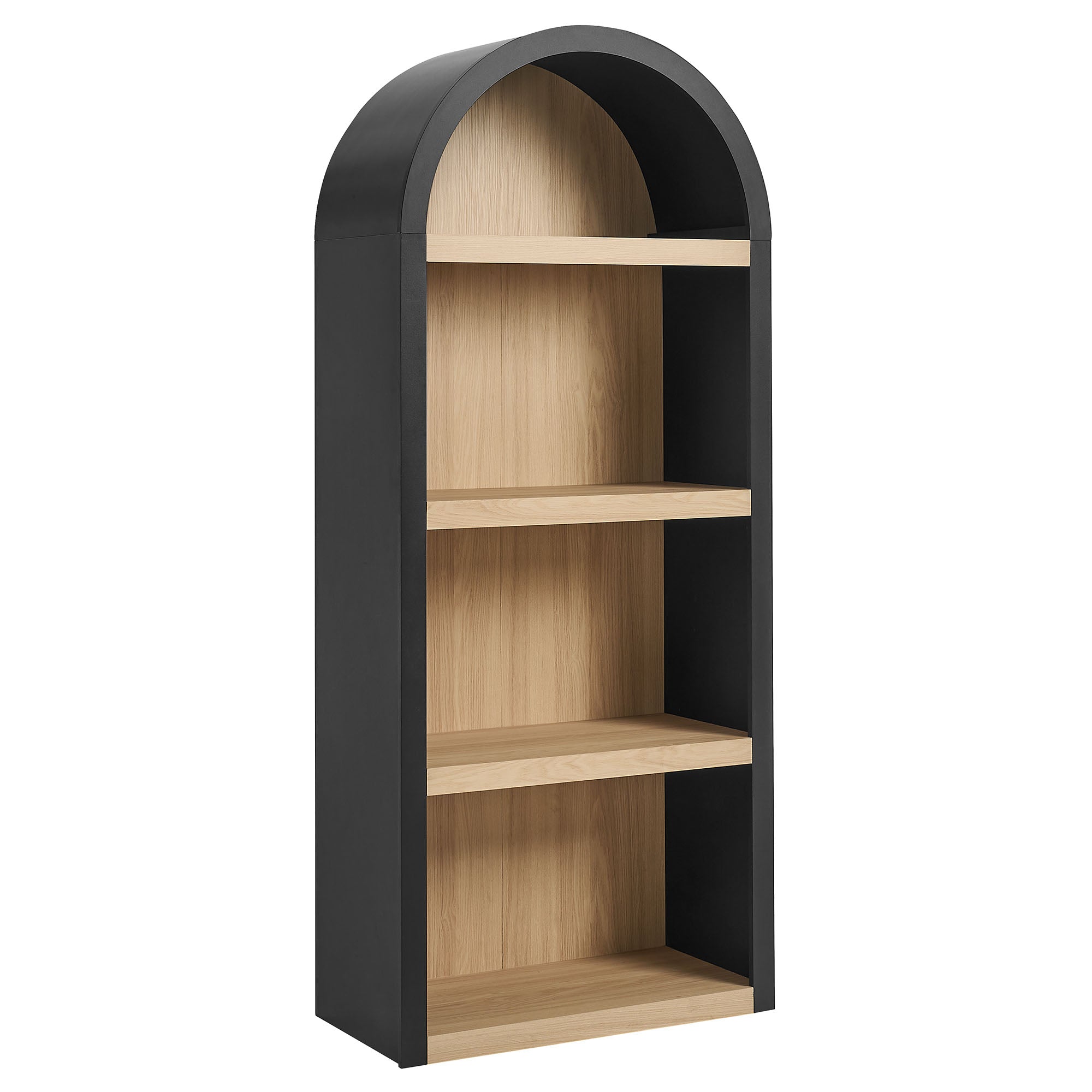 Caleb 4 Arched Display Shelf Bookcase - Black
