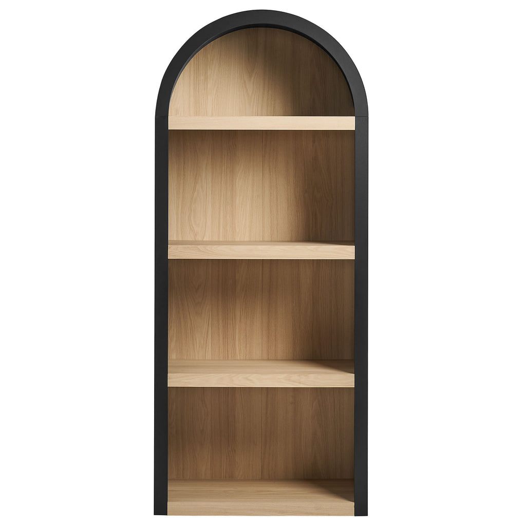 Caleb 4 Arched Display Shelf Bookcase - Black