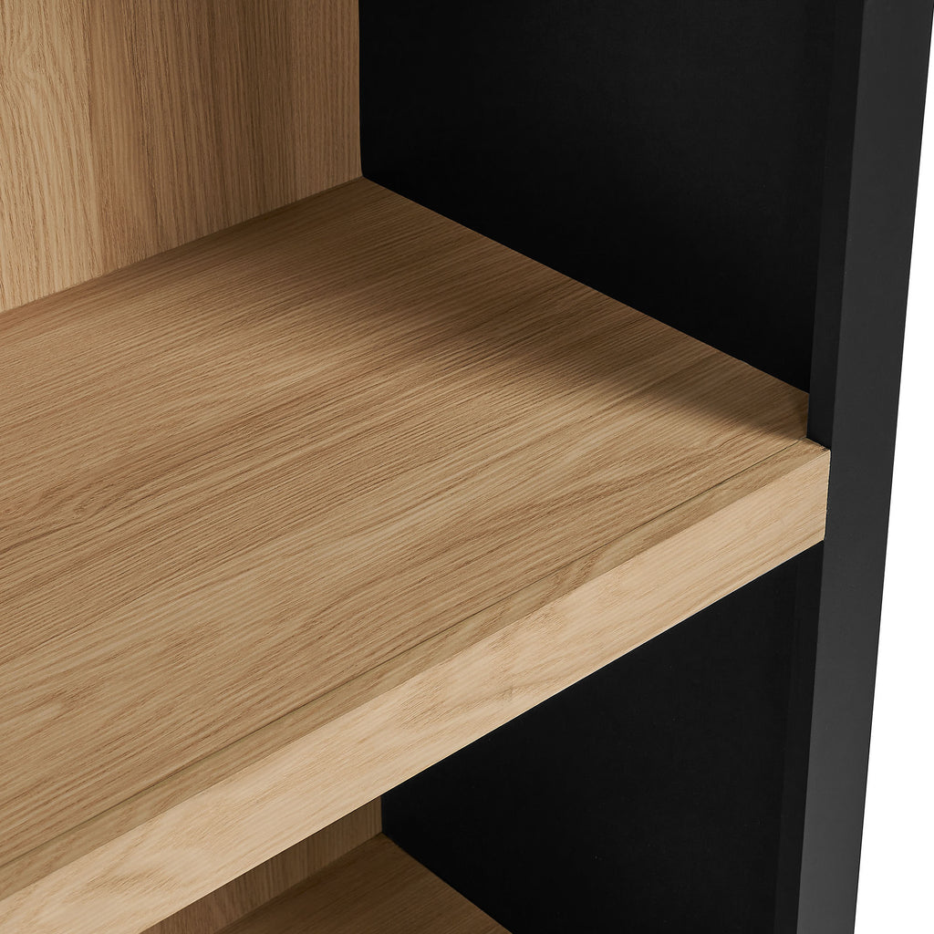 Caleb 4 Arched Display Shelf Bookcase - Black