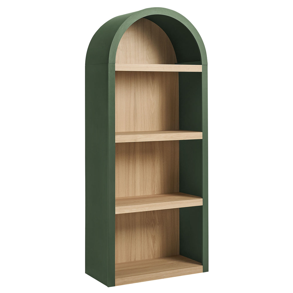Caleb 4 Arched Display Shelf Bookcase - Hunter Green