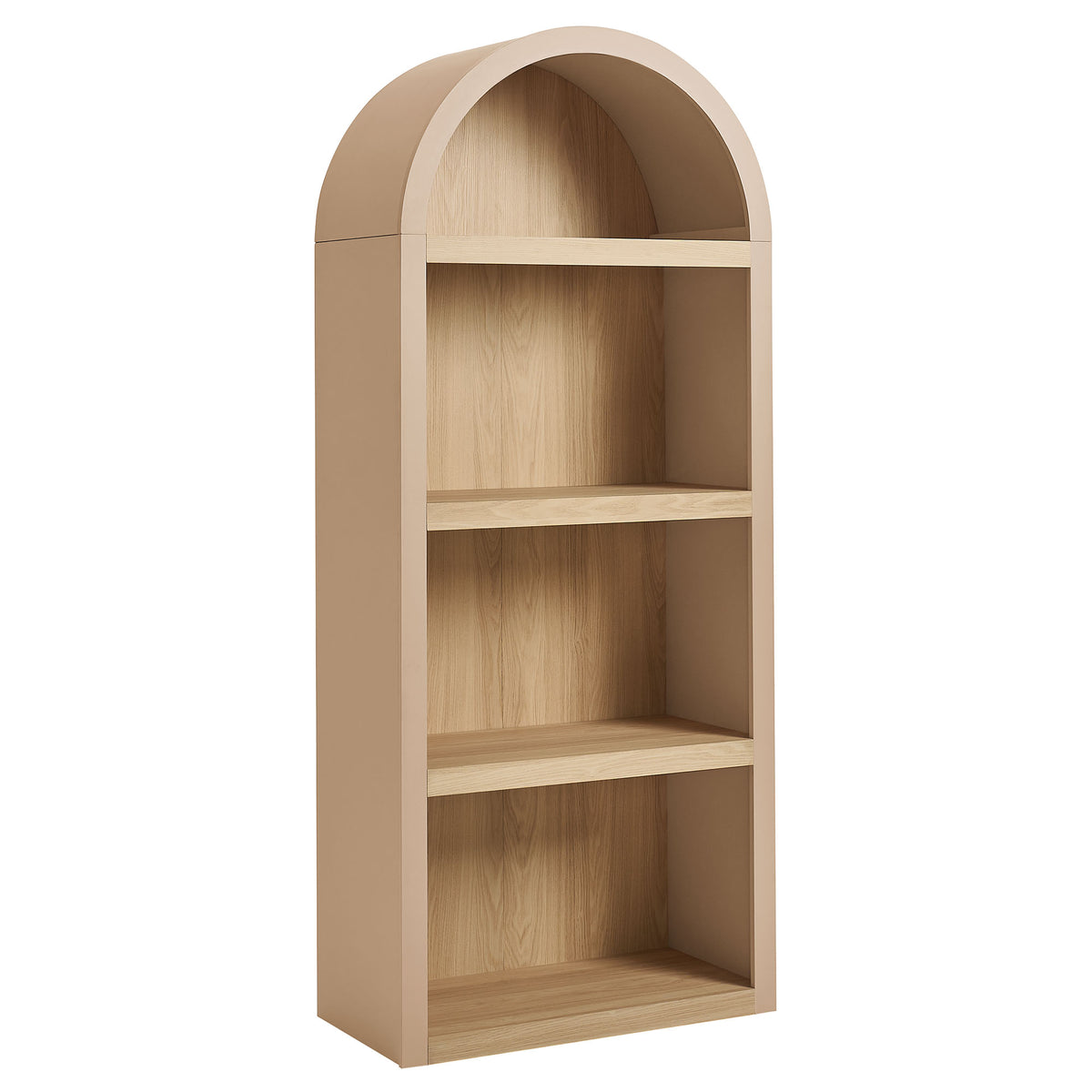 Caleb 4 Arched Display Shelf Bookcase - Tan