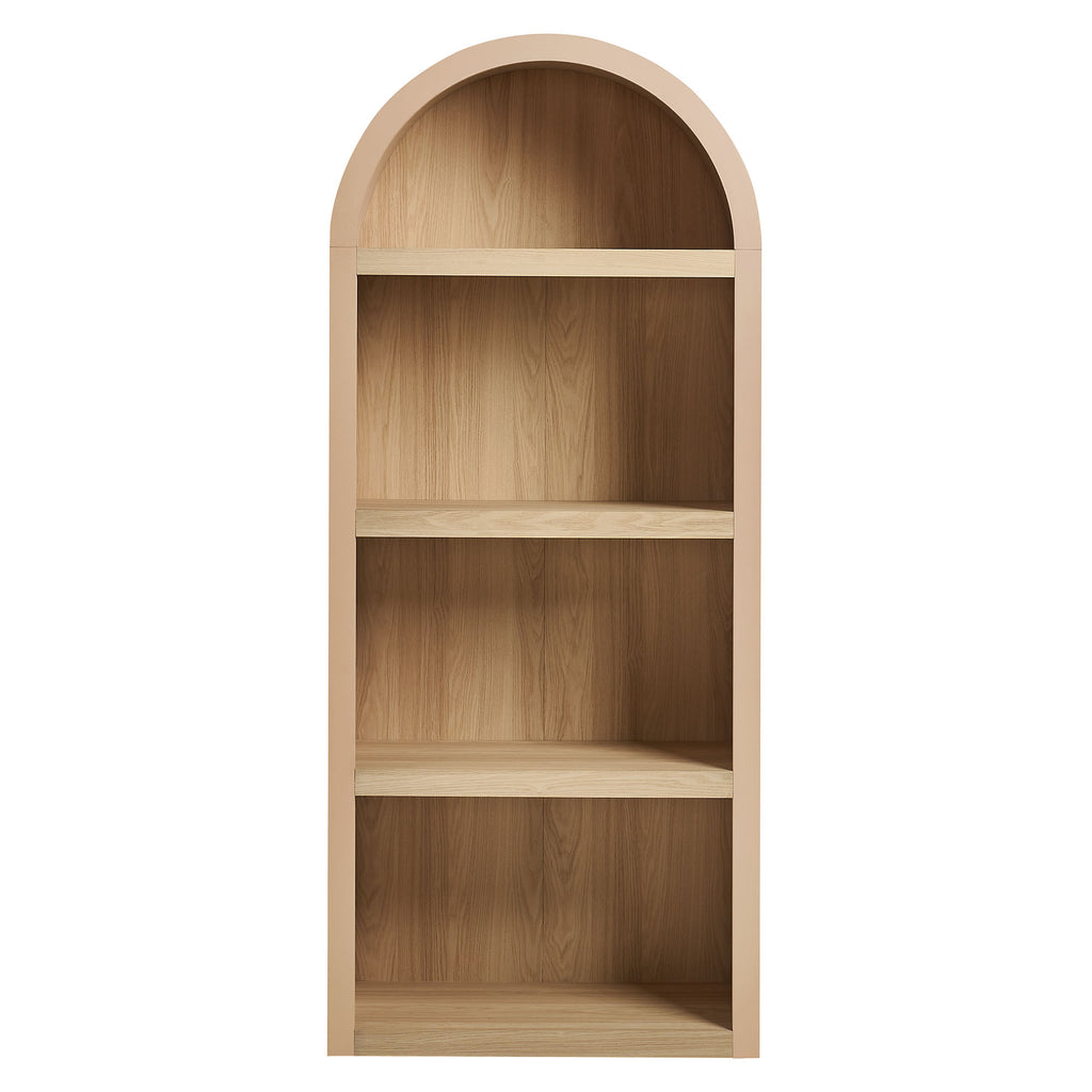 Caleb 4 Arched Display Shelf Bookcase - Tan