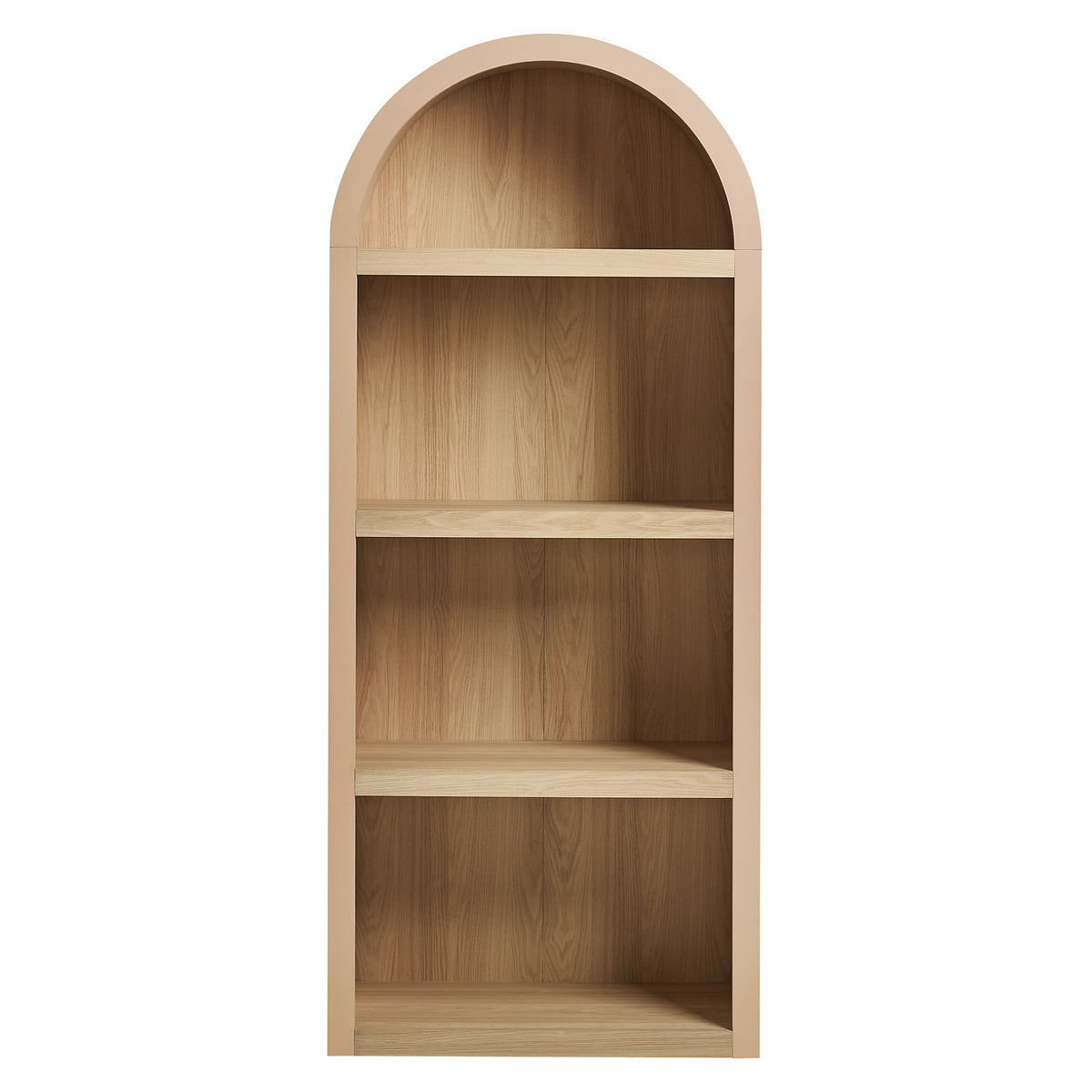 Caleb 4 Arched Display Shelf Bookcase - Tan