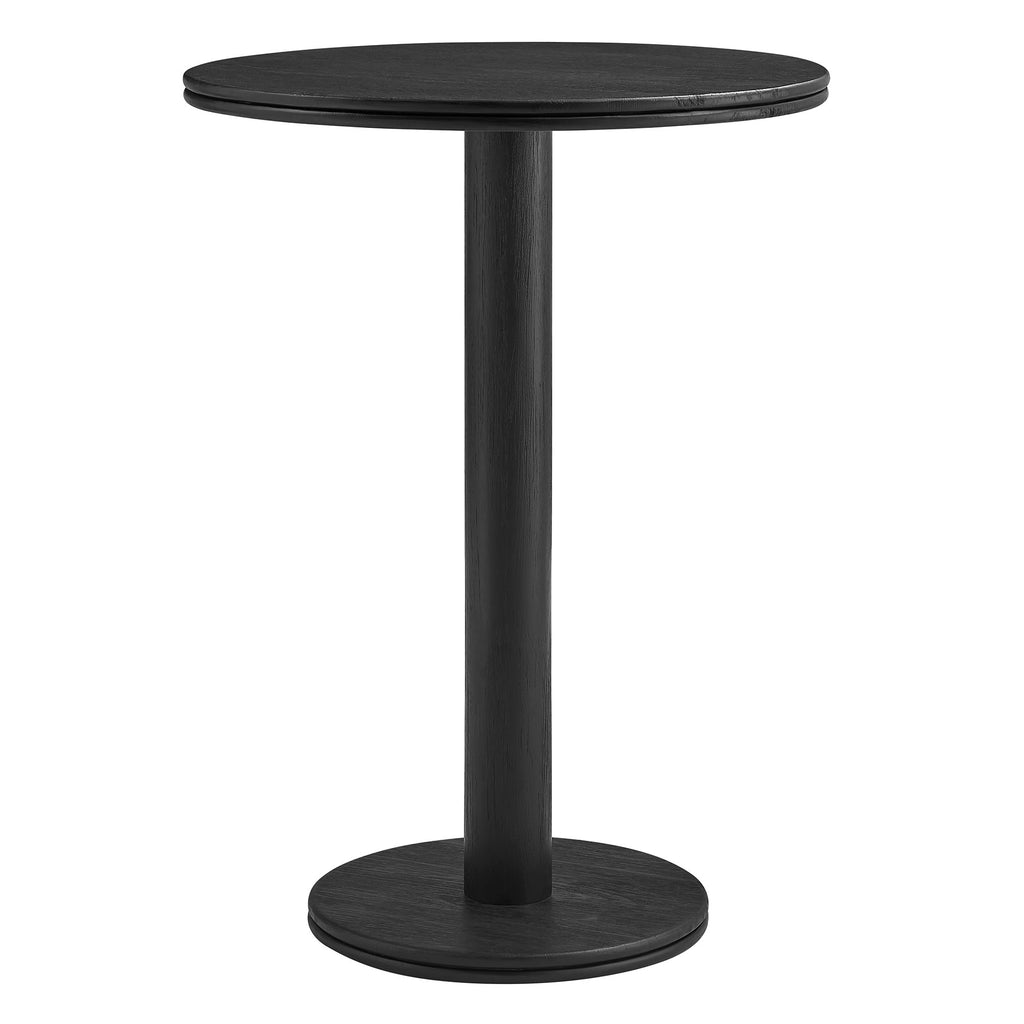 Neo 31 Inch Round Indoor - Outdoor Patio Patio Wood Bar Table - Black