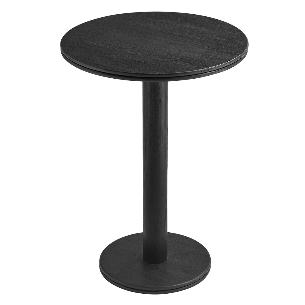 Neo 31 Inch Round Indoor - Outdoor Patio Patio Wood Bar Table - Black