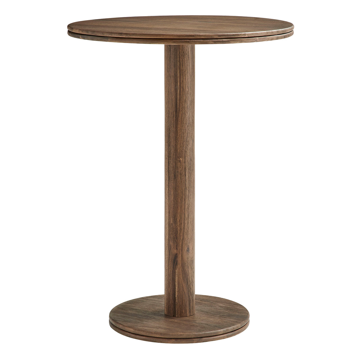 Neo 31 Inch Round Indoor - Outdoor Patio Patio Wood Bar Table - Cocoa Brown