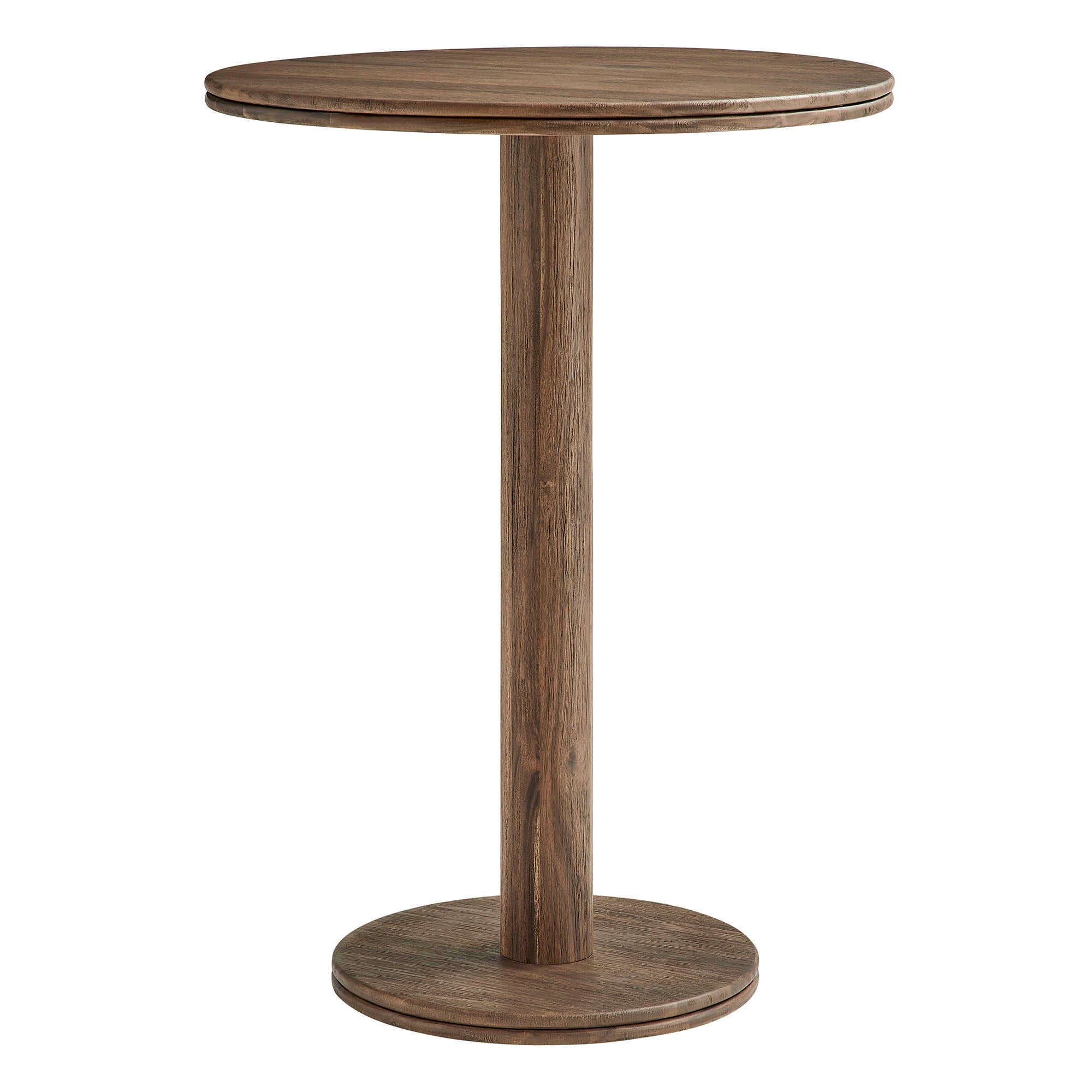 Neo 3-Piece Round Indoor - Outdoor Patio Patio Wood Bar Table And Stool Set - Cocoa Brown