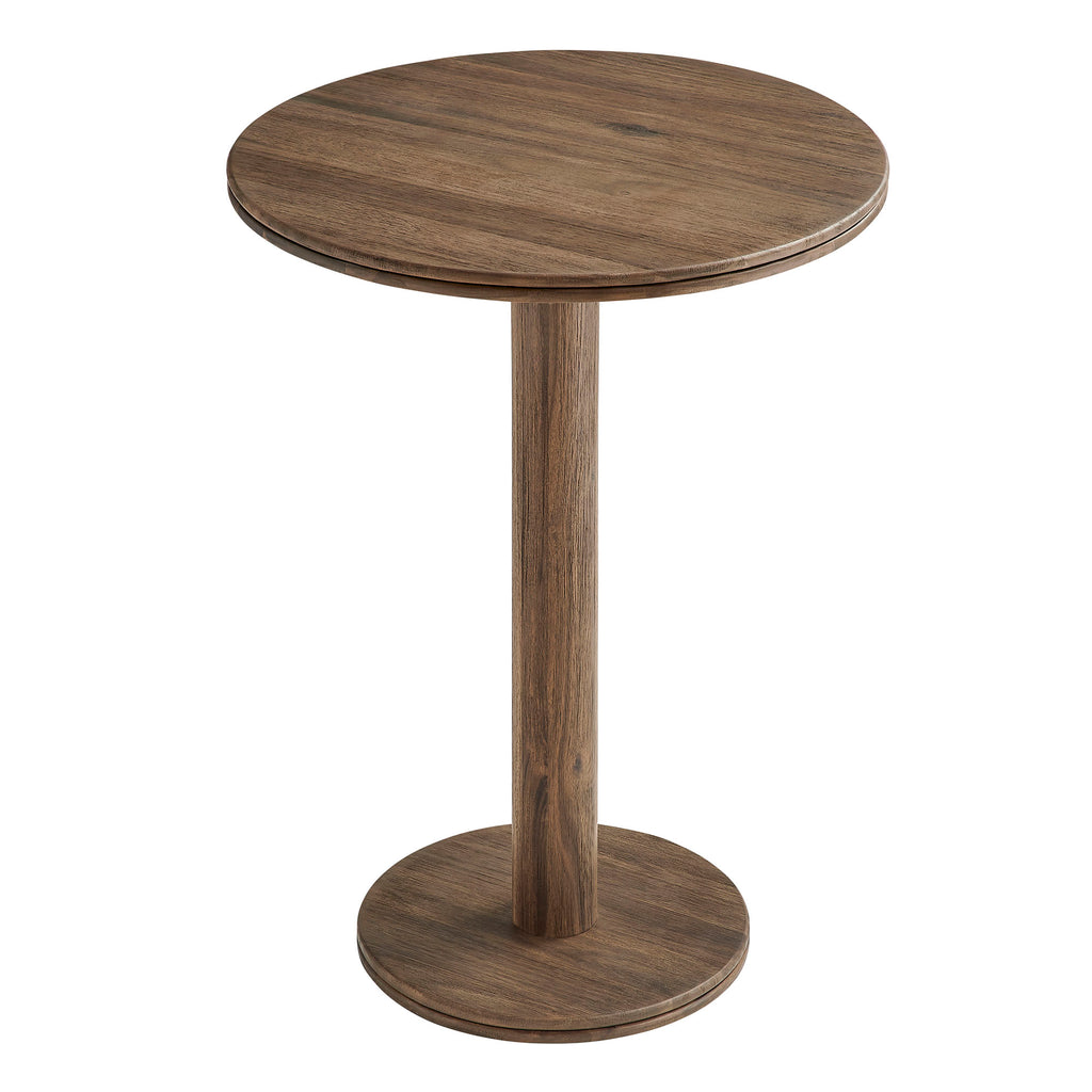 Neo 31 Inch Round Indoor - Outdoor Patio Patio Wood Bar Table - Cocoa Brown