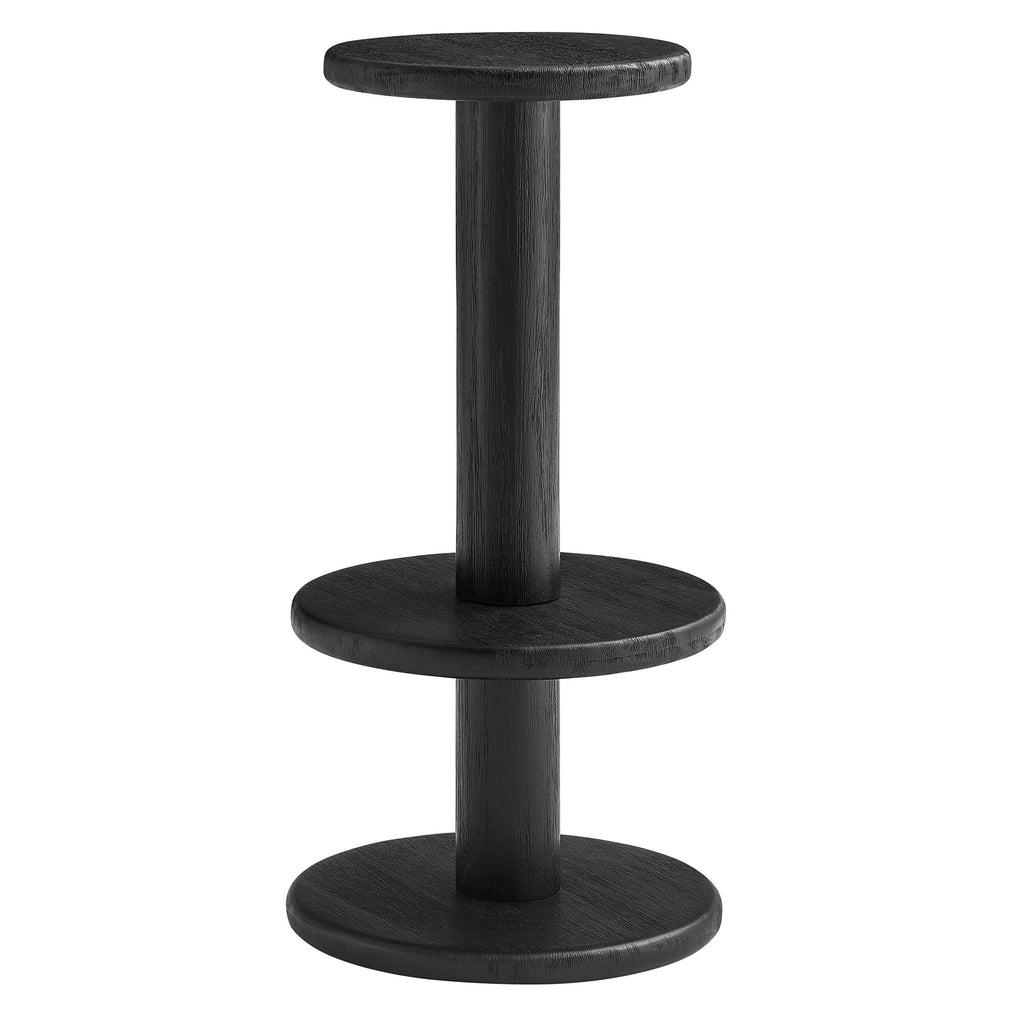 Neo 5-Piece Round Indoor - Outdoor Patio Round Patio Bar Table And Stool Set - Black