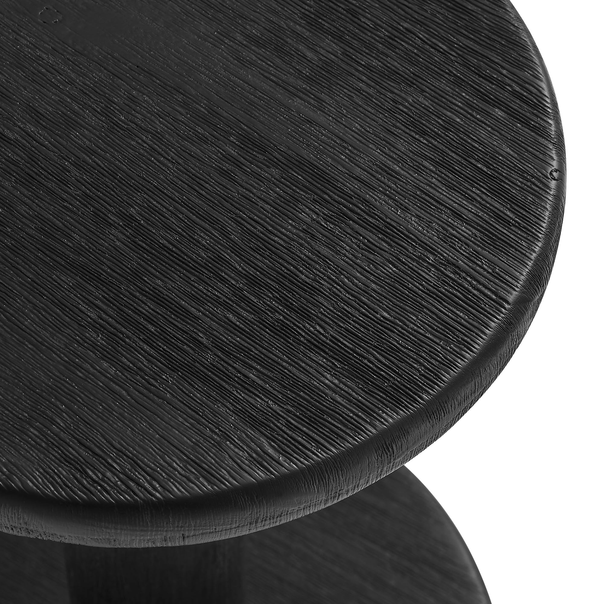 Neo 15 Inch Round Indoor - Outdoor Patio Patio Wood Bar Stools - Black