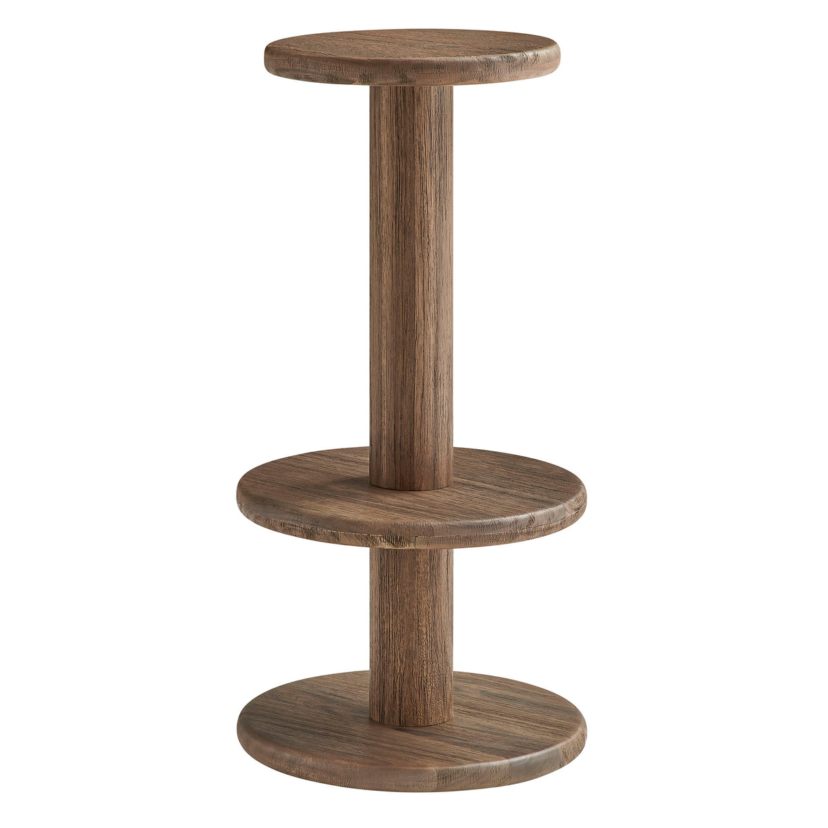 Neo 15 Inch Round Indoor - Outdoor Patio Patio Wood Bar Stools - Cocoa Brown