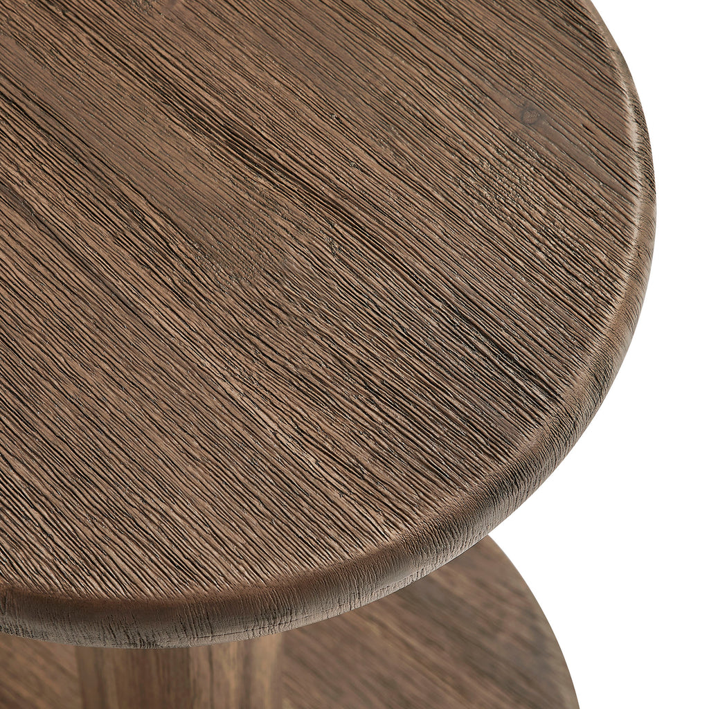 Neo 15 Inch Round Indoor - Outdoor Patio Patio Wood Bar Stools - Cocoa Brown