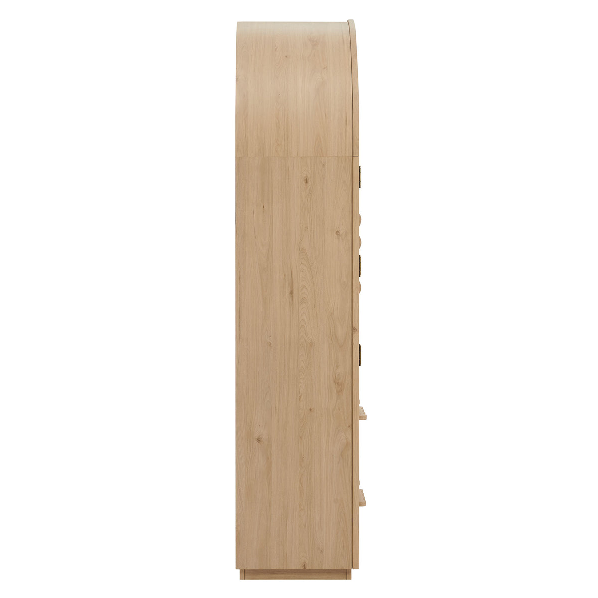Rory 76 Inch Arched Kitchen Pantry Display Cabinet - Light Oak