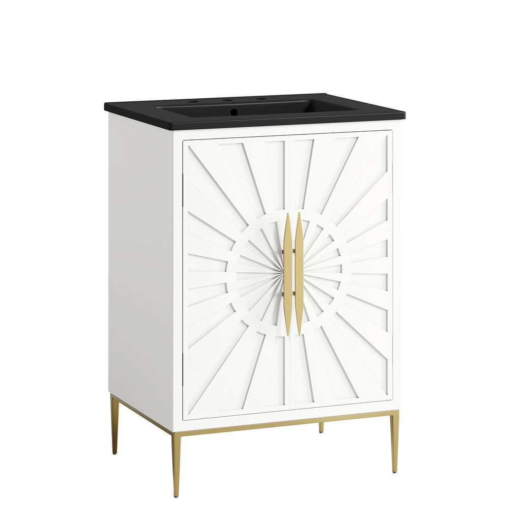 Awaken 24" Bathroom Vanity - White Black (Sink, Cabinet)
