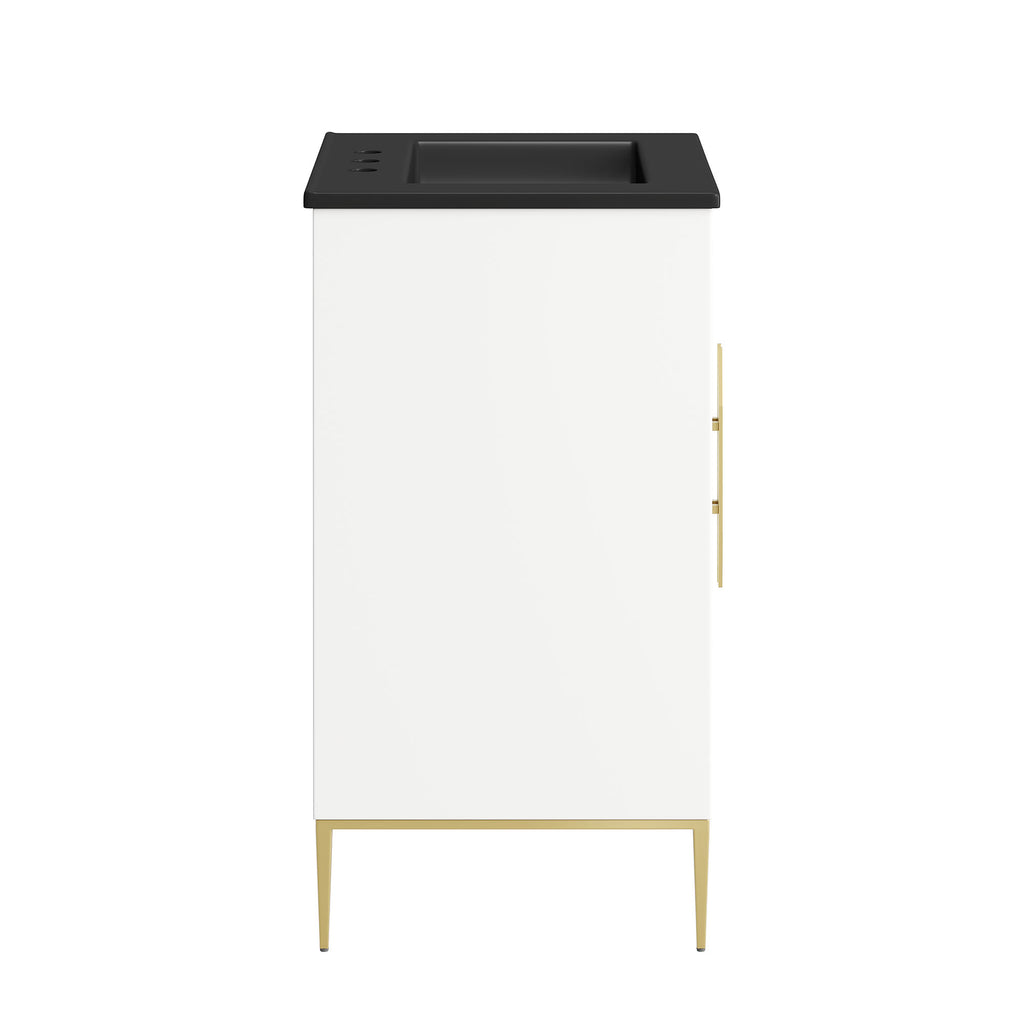 Awaken 24" Bathroom Vanity - White Black (Sink, Cabinet)