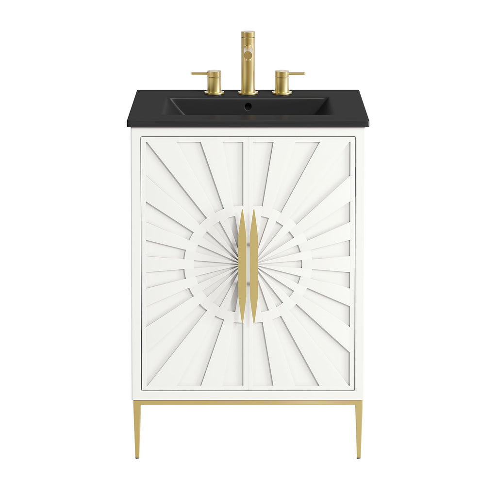 Awaken 24" Bathroom Vanity - White Black (Sink, Cabinet)