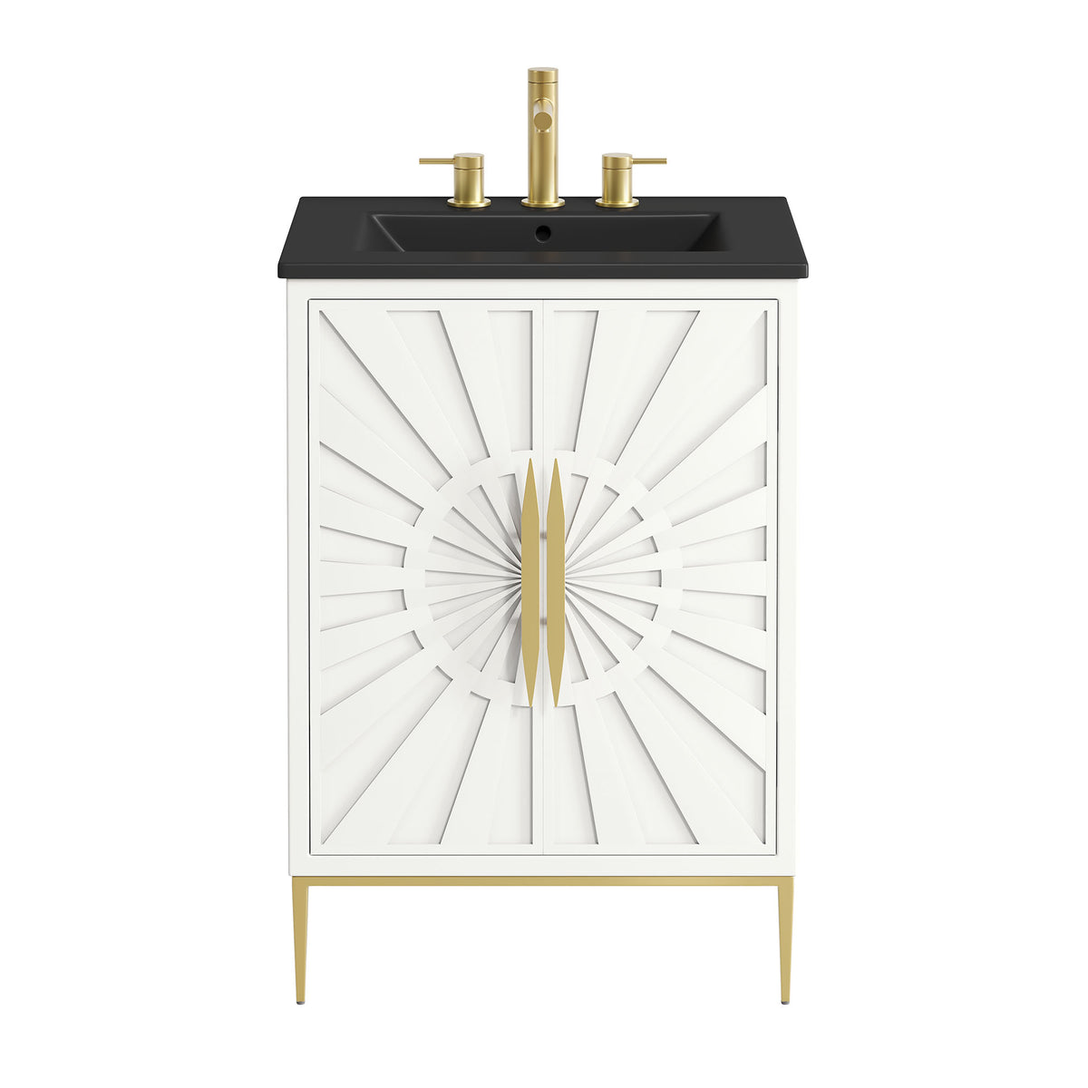 Awaken 24" Bathroom Vanity - White Black (Sink, Cabinet)