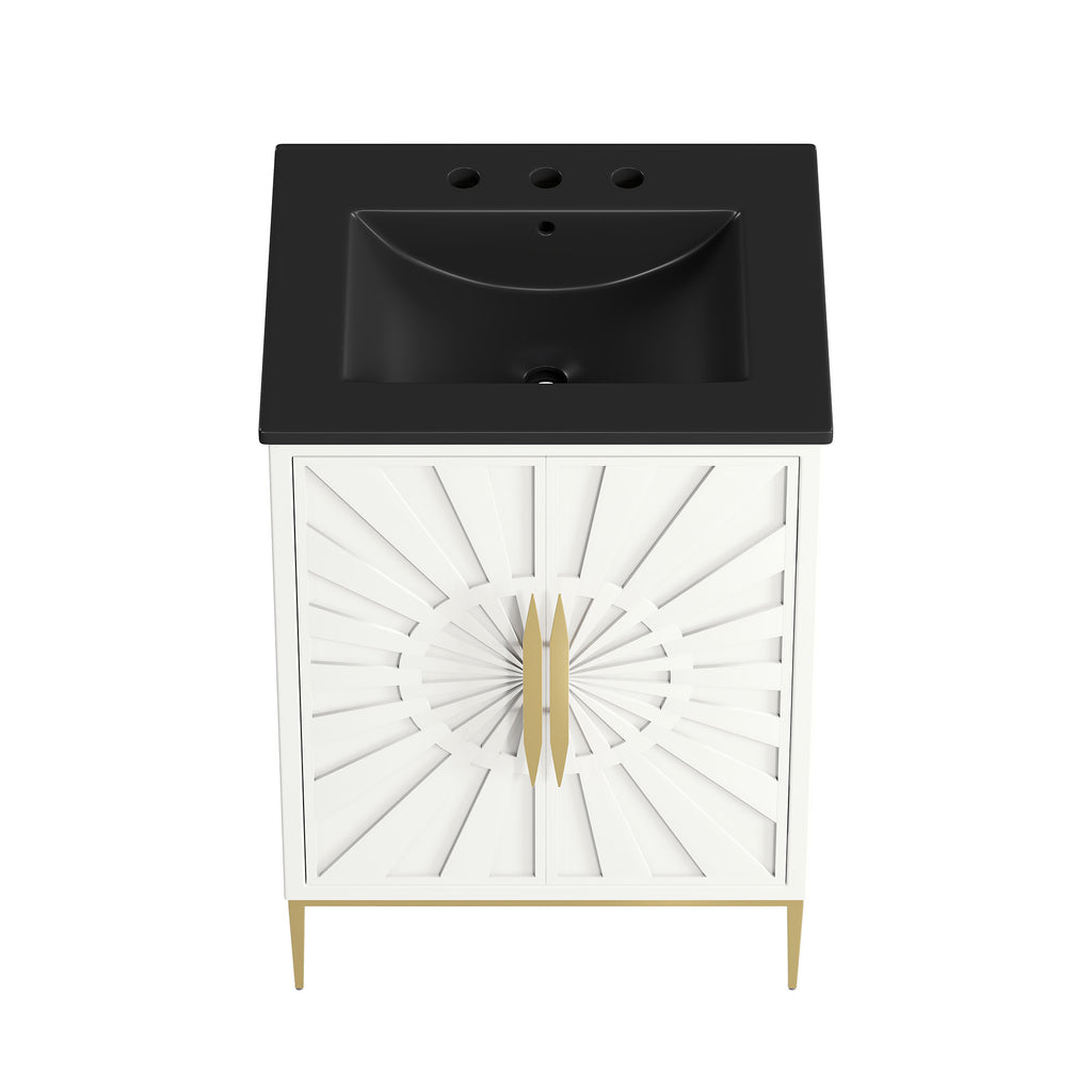 Awaken 24" Bathroom Vanity - White Black (Sink, Cabinet)