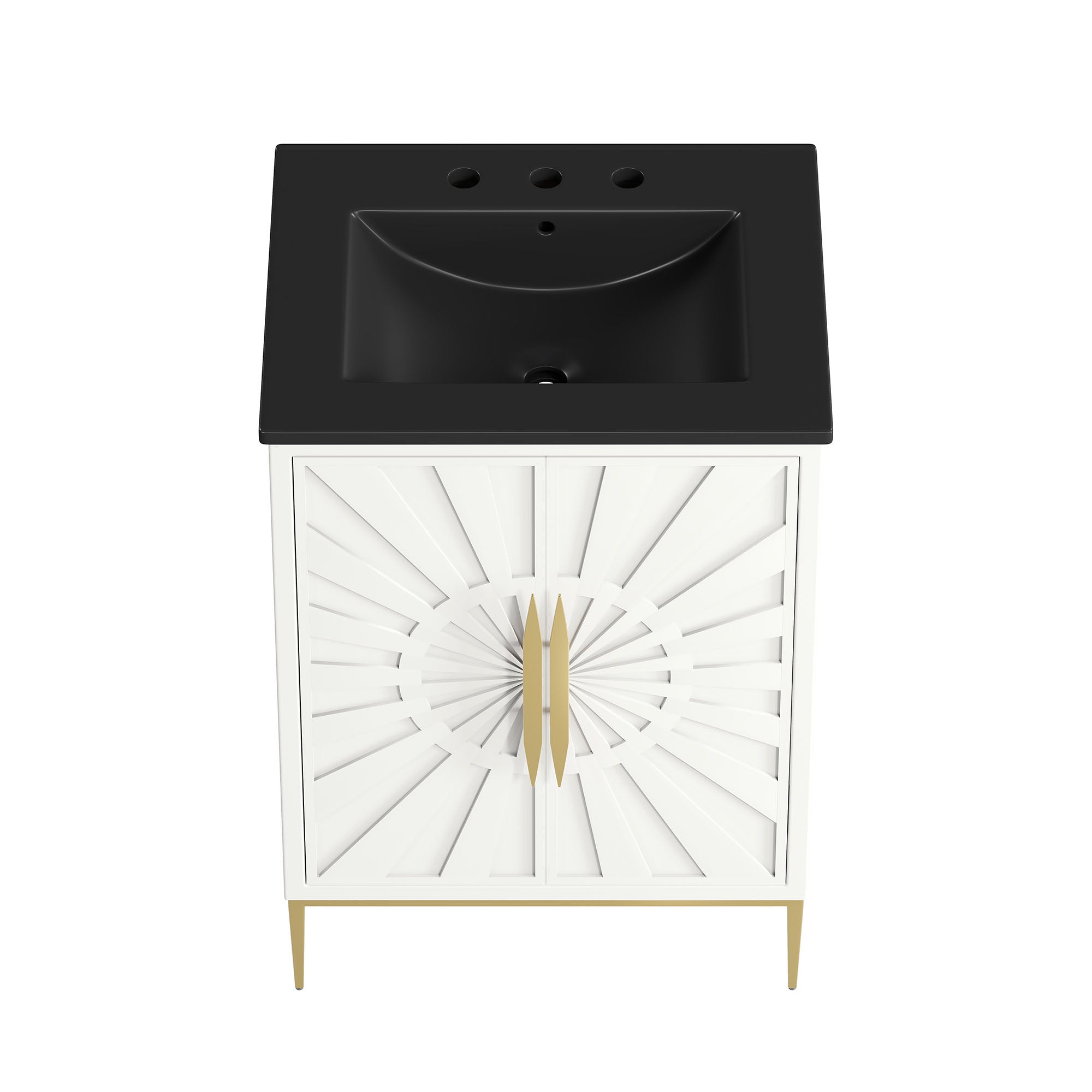 Awaken 24" Bathroom Vanity - White Black (Sink, Cabinet)