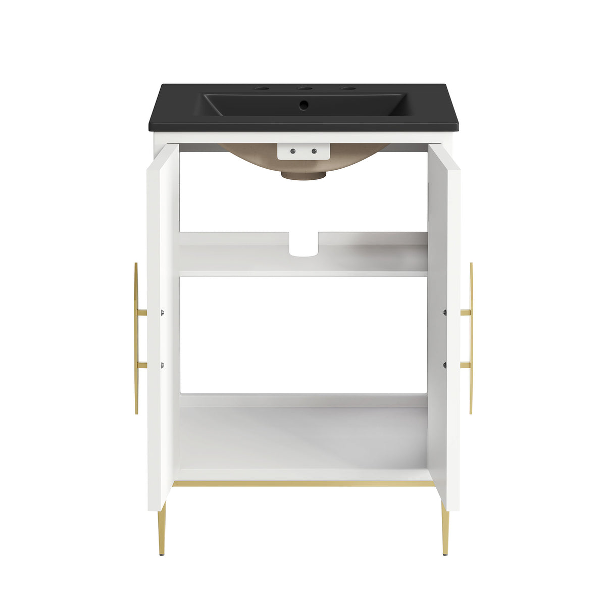 Awaken 24" Bathroom Vanity - White Black (Sink, Cabinet)