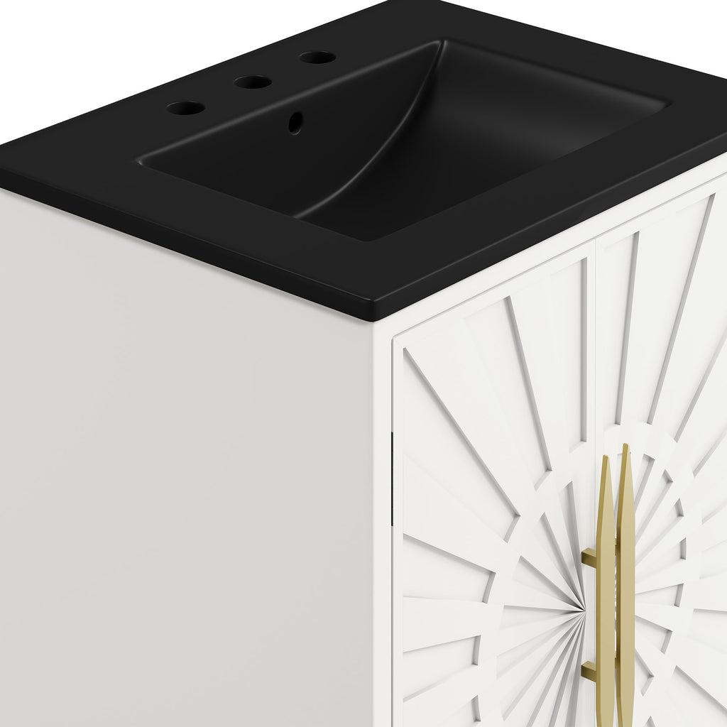 Awaken 24" Bathroom Vanity - White Black (Sink, Cabinet)