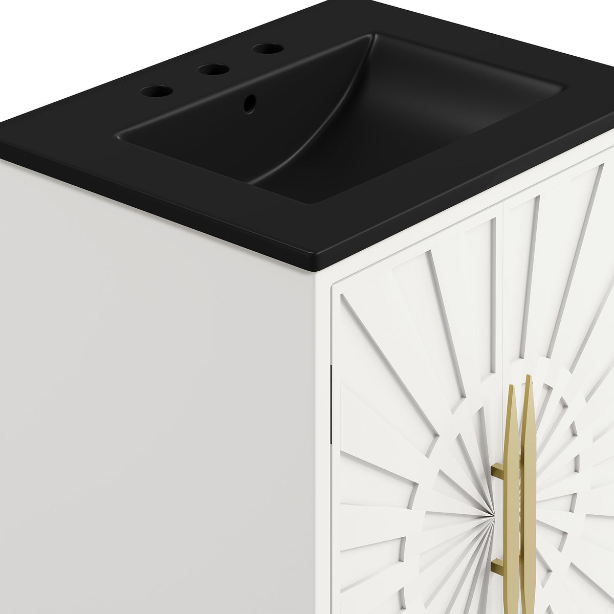 Awaken 24" Bathroom Vanity - White Black (Sink, Cabinet)