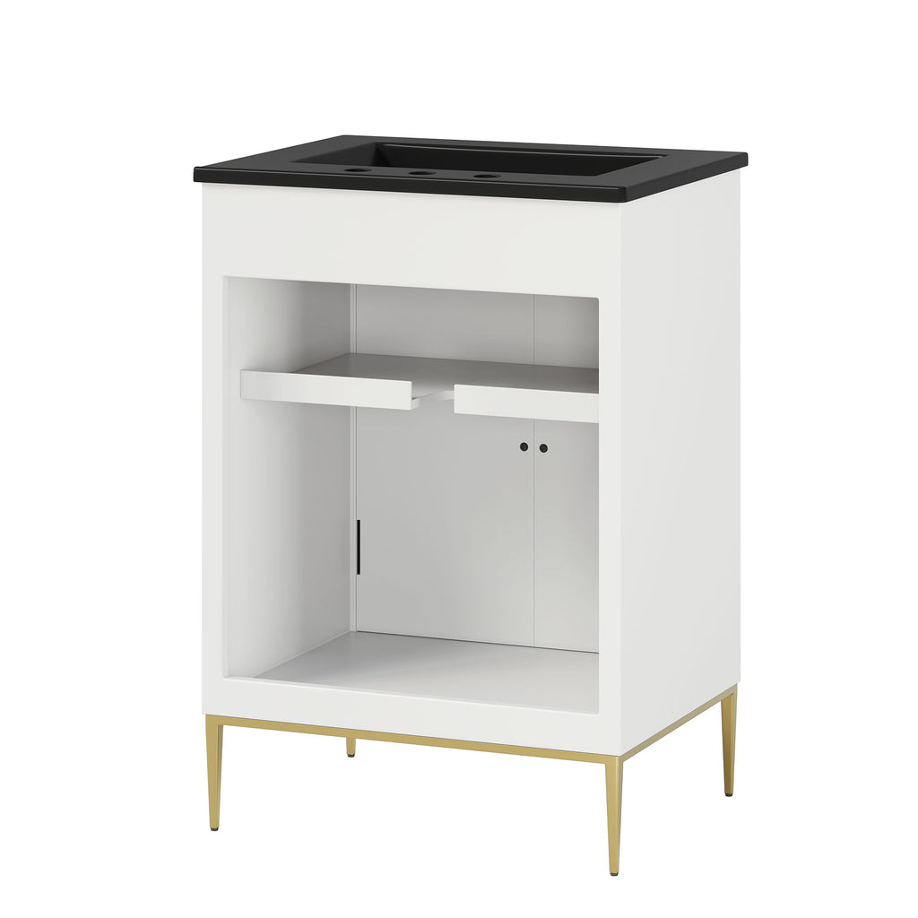 Awaken 24" Bathroom Vanity - White Black (Sink, Cabinet)