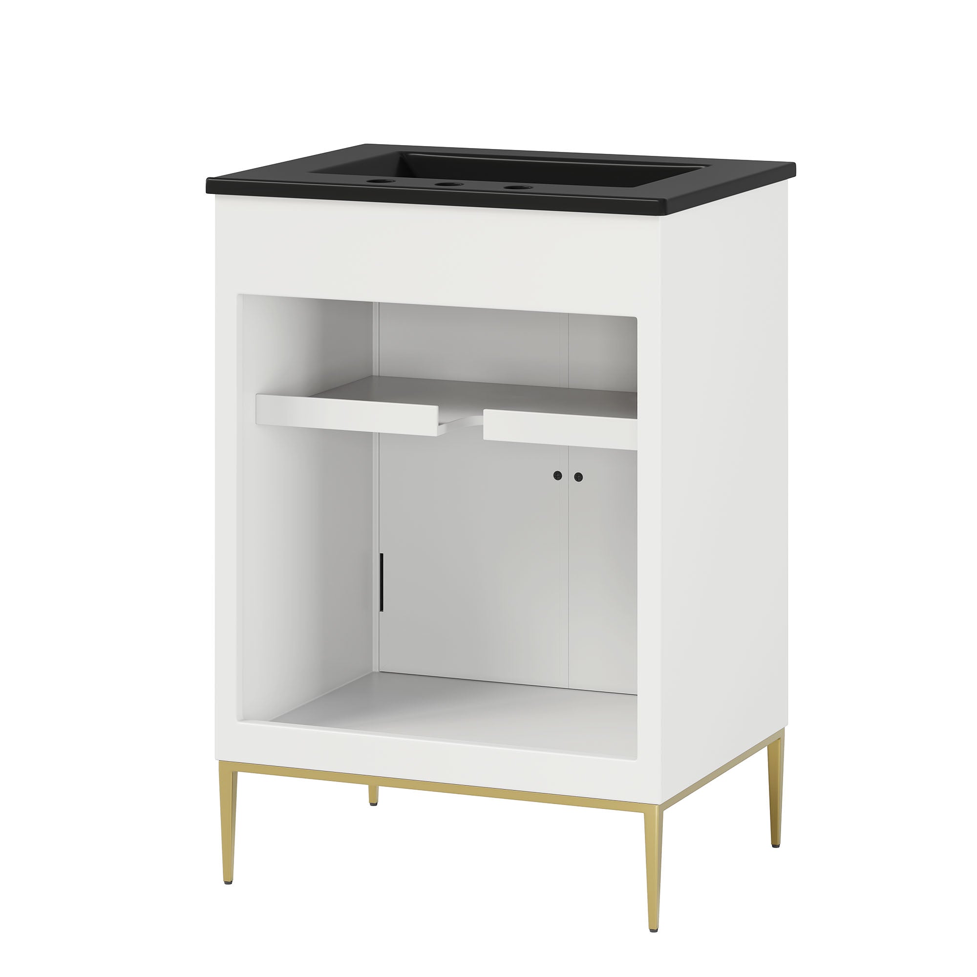 Awaken 24" Bathroom Vanity - White Black (Sink, Cabinet)