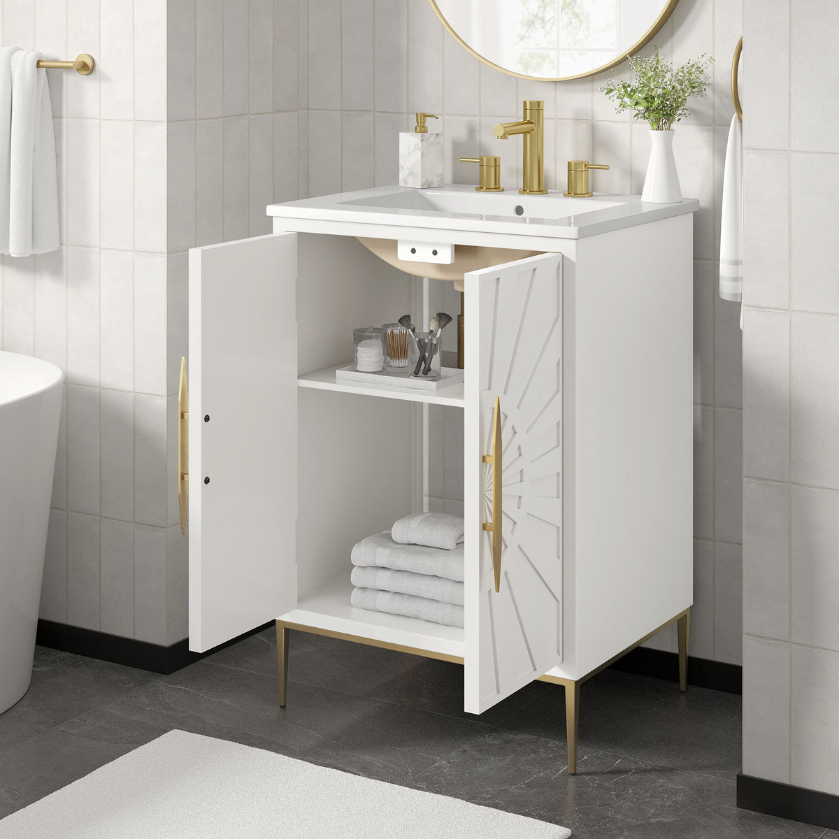 Awaken 24" Bathroom Vanity - White White