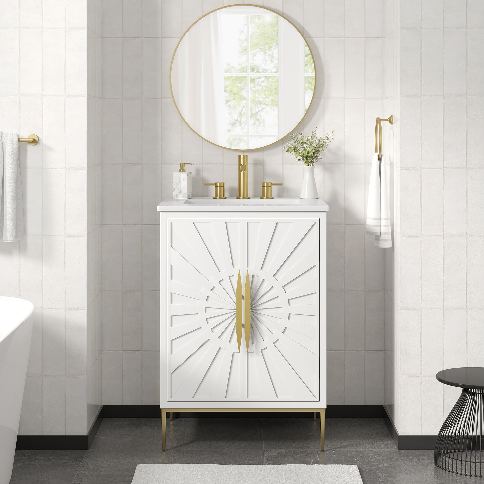 Awaken 24" Bathroom Vanity - White White