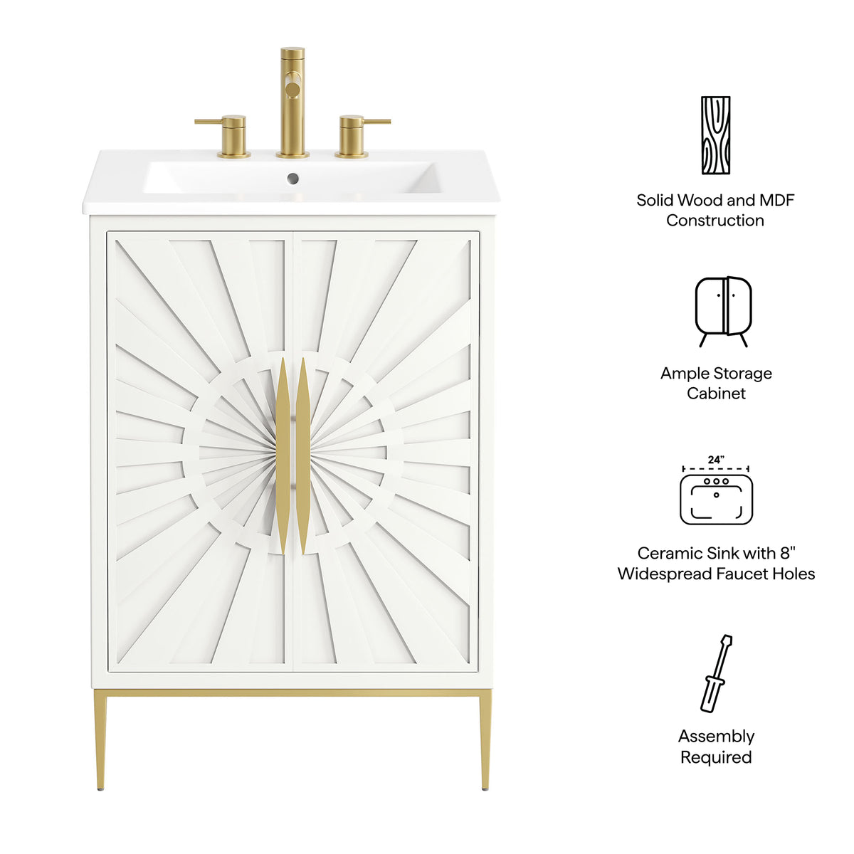 Awaken 24" Bathroom Vanity - White White