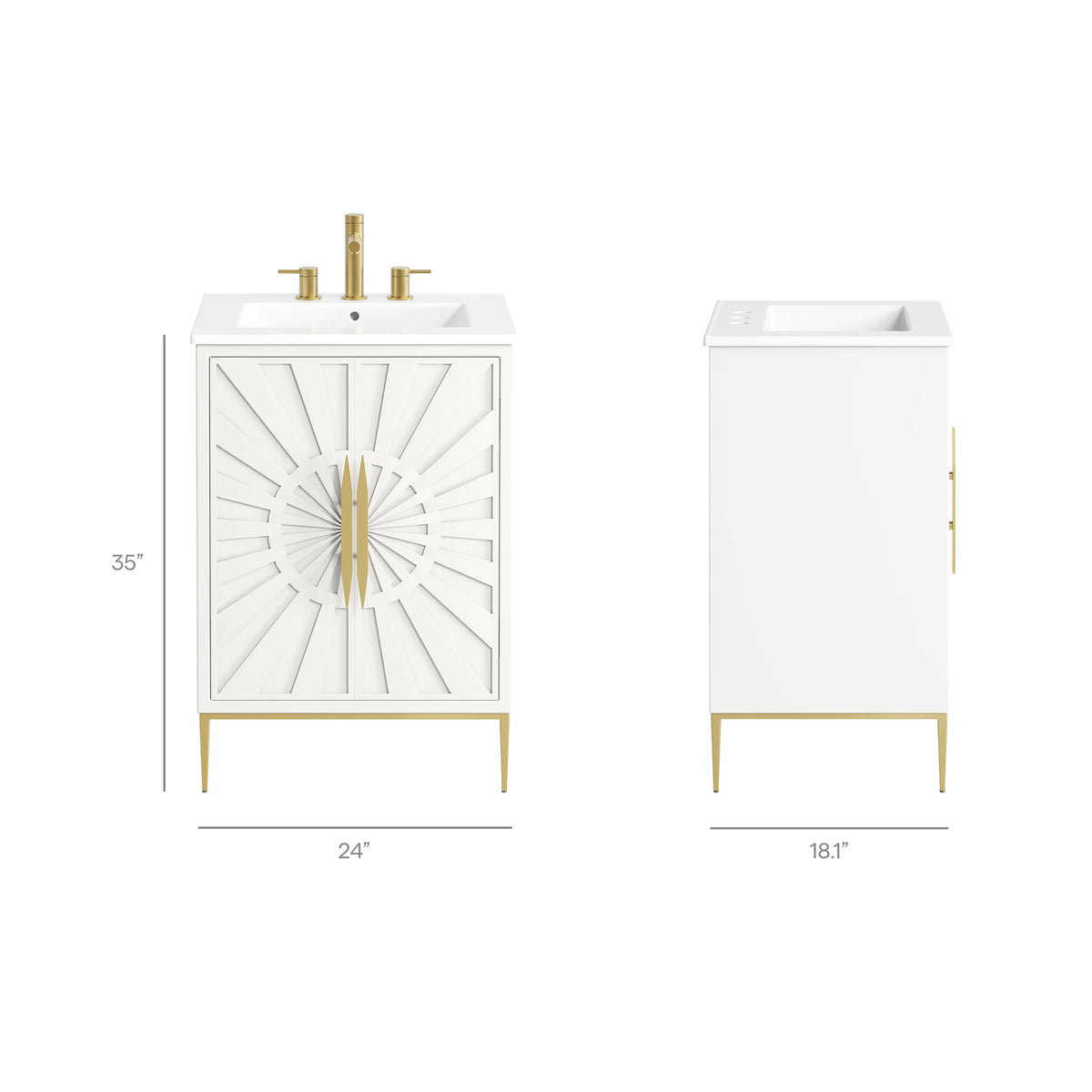Awaken 24" Bathroom Vanity - White White