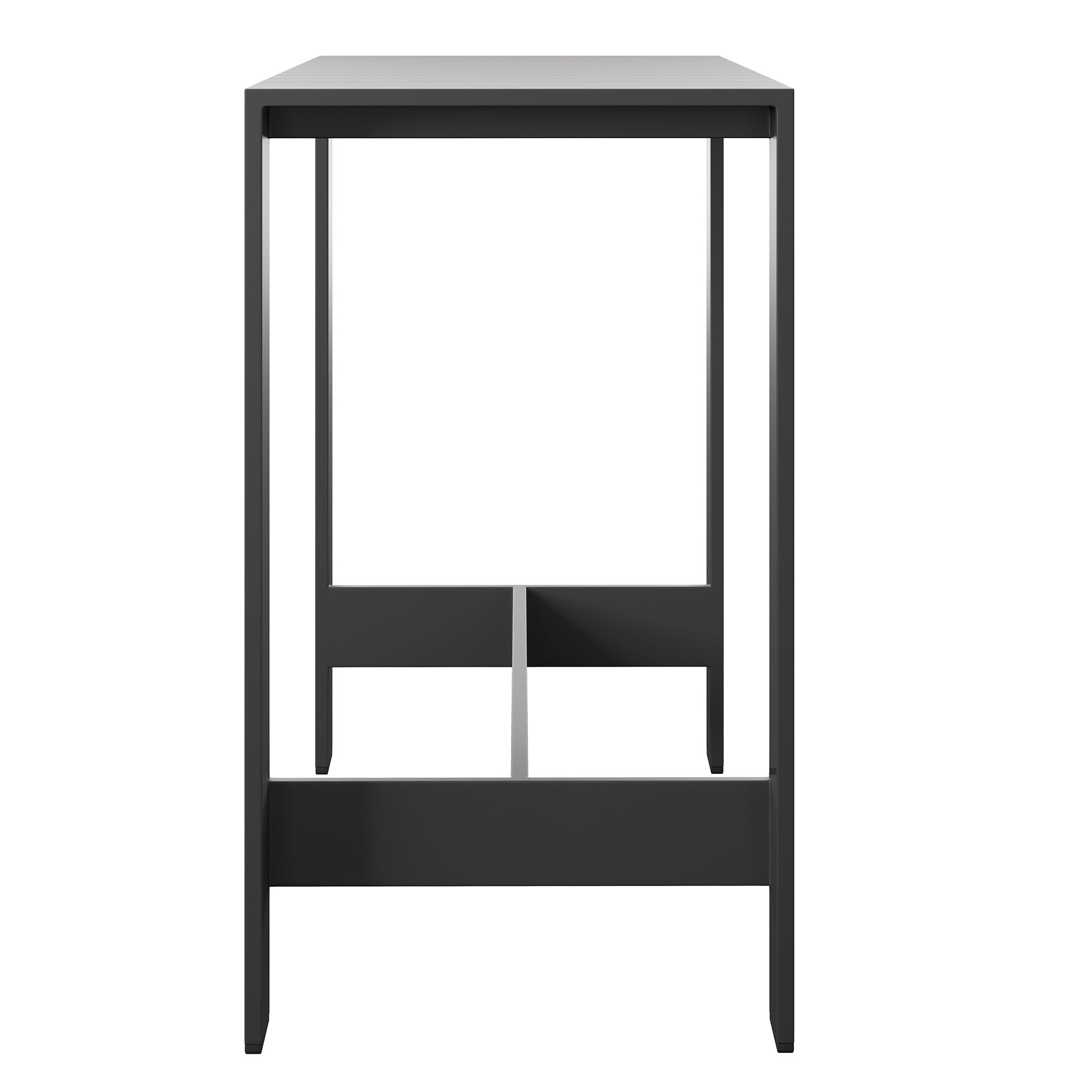 Tahoe 59 Inch Rectangle Outdoor Patio Aluminum Bar Table - Gray