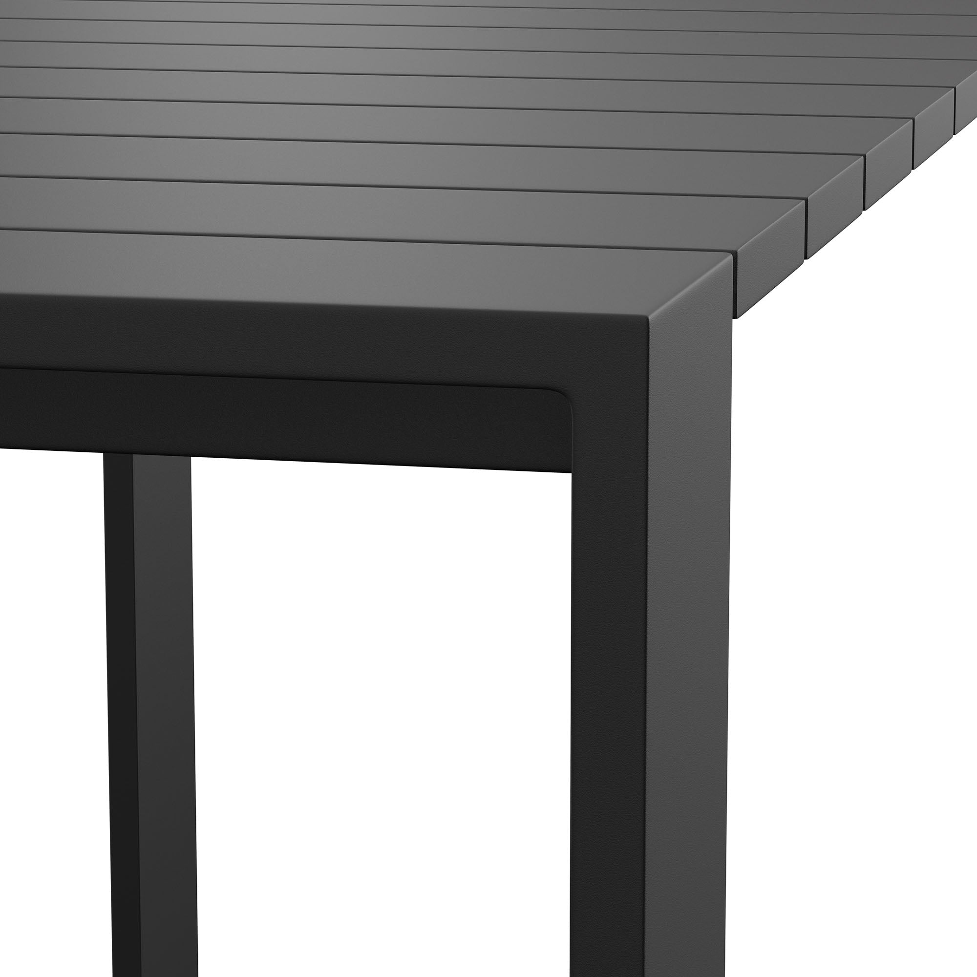 Tahoe 59 Inch Rectangle Outdoor Patio Aluminum Bar Table - Gray