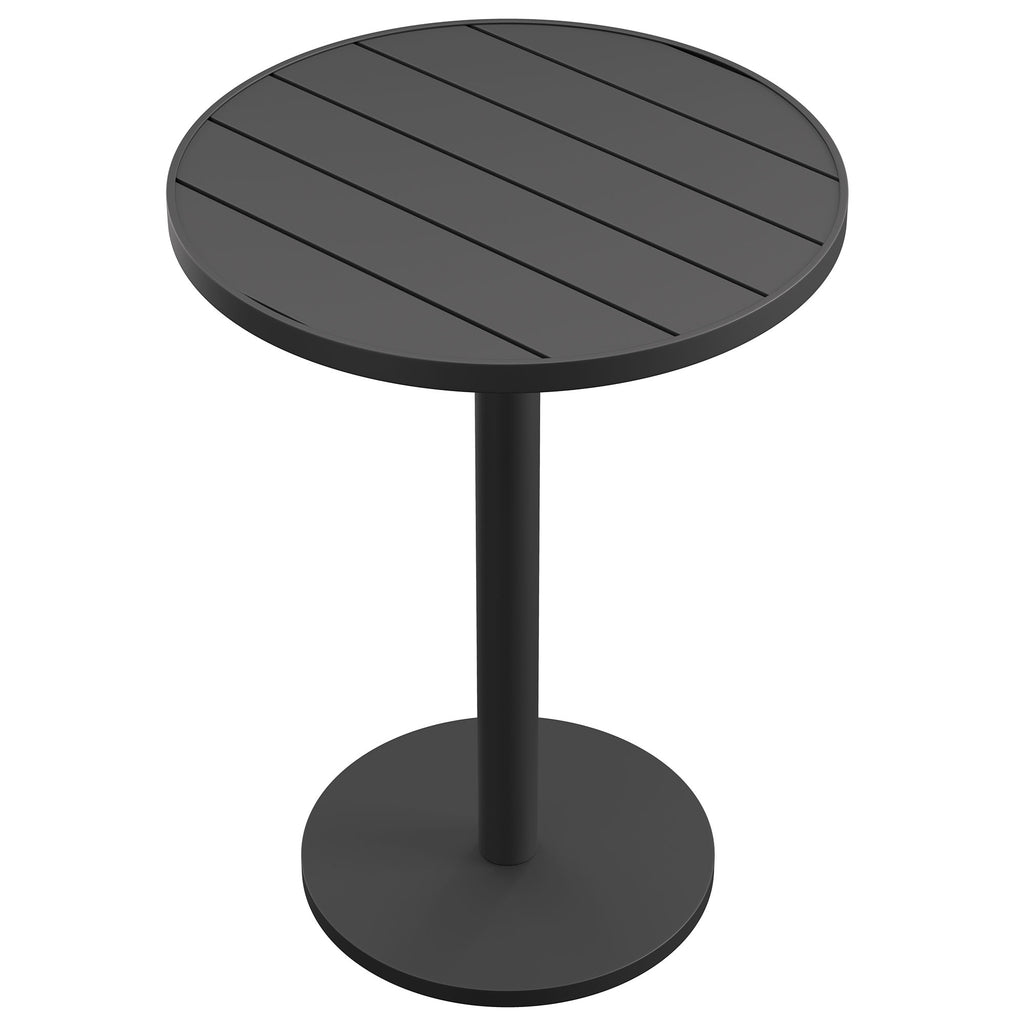 Tahoe 31 Inch Round Outdoor Patio Aluminum Bar Table - Gray