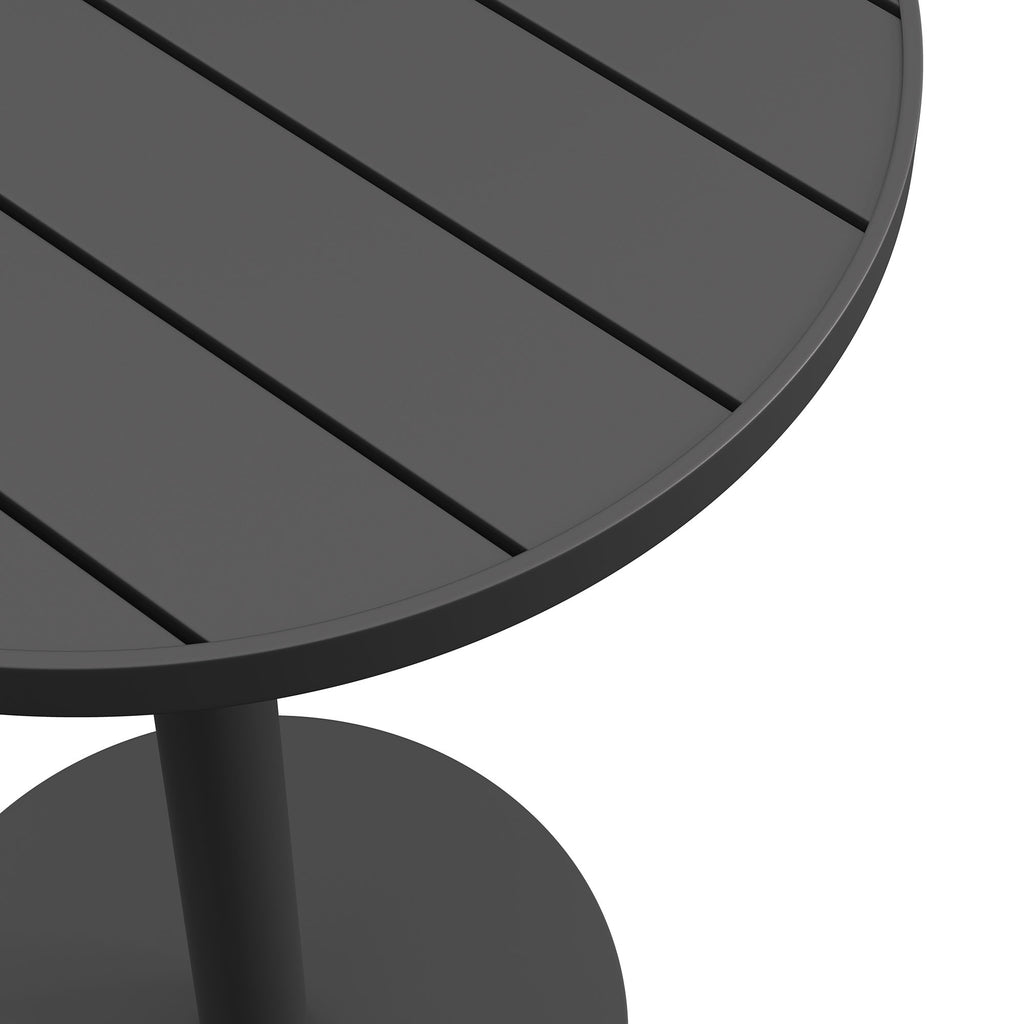 Tahoe 31 Inch Round Outdoor Patio Aluminum Bar Table - Gray