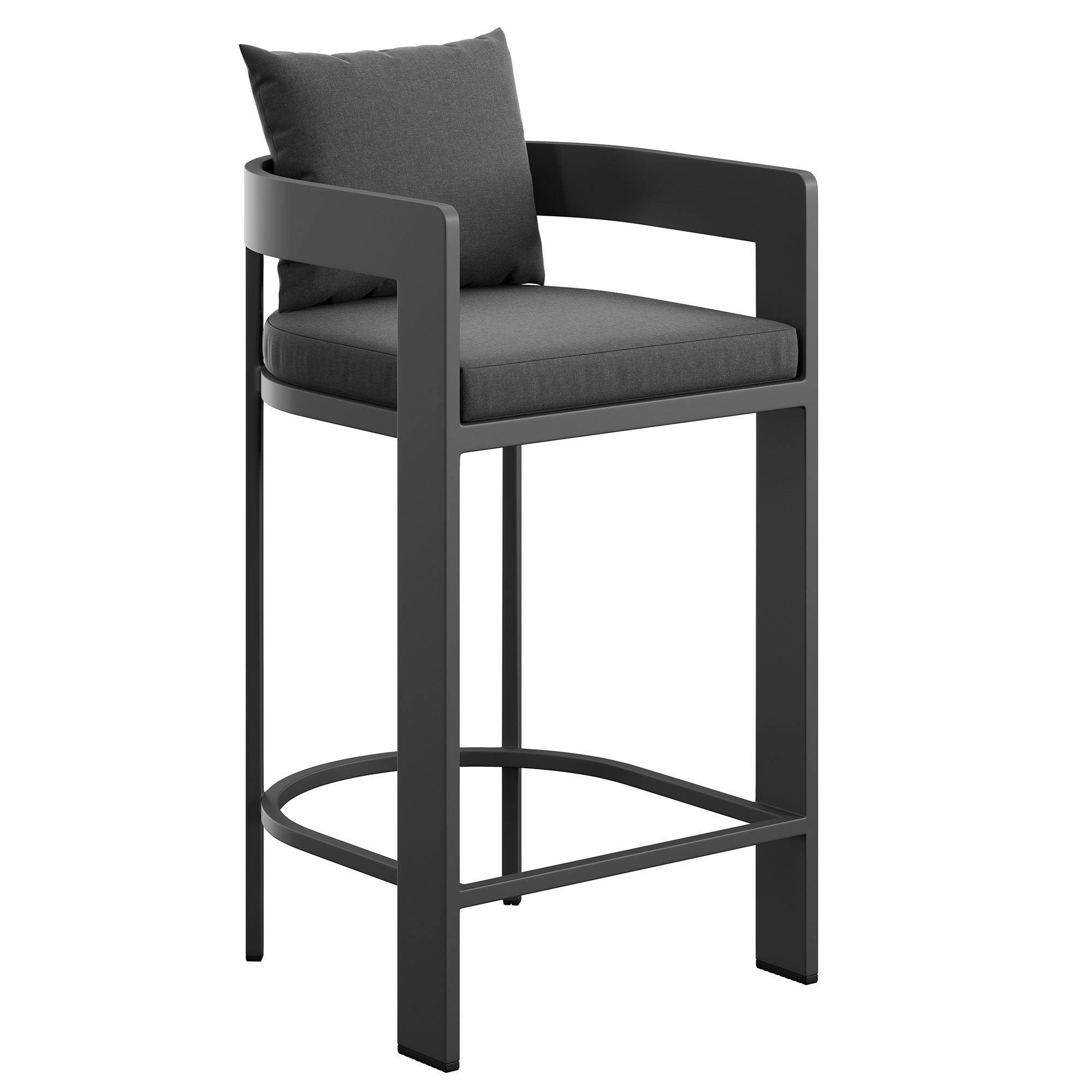 Tahoe Outdoor Patio Patio Aluminum Bar Chair - Charcoal