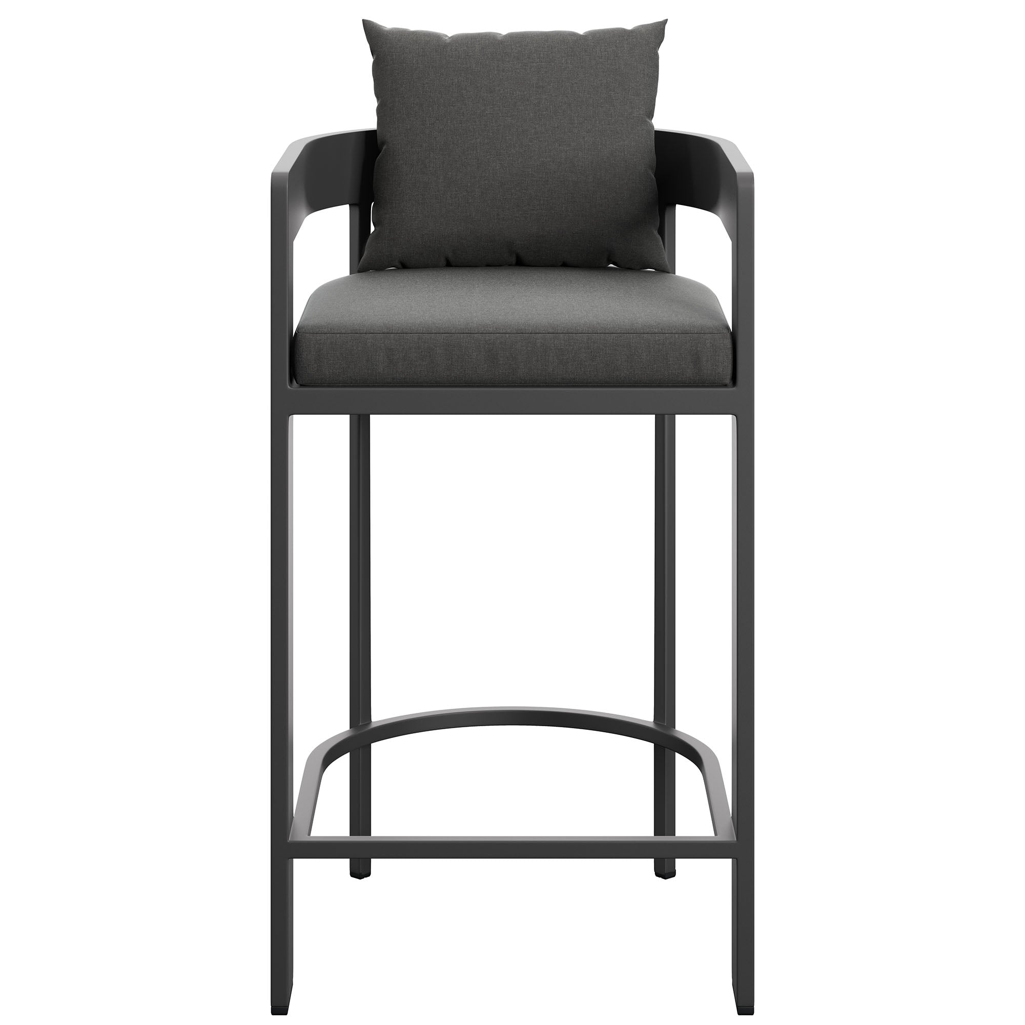 Tahoe Outdoor Patio Patio Aluminum Bar Chair - Charcoal