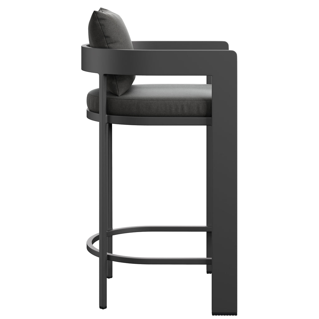 Tahoe Outdoor Patio Patio Aluminum Bar Chair - Charcoal