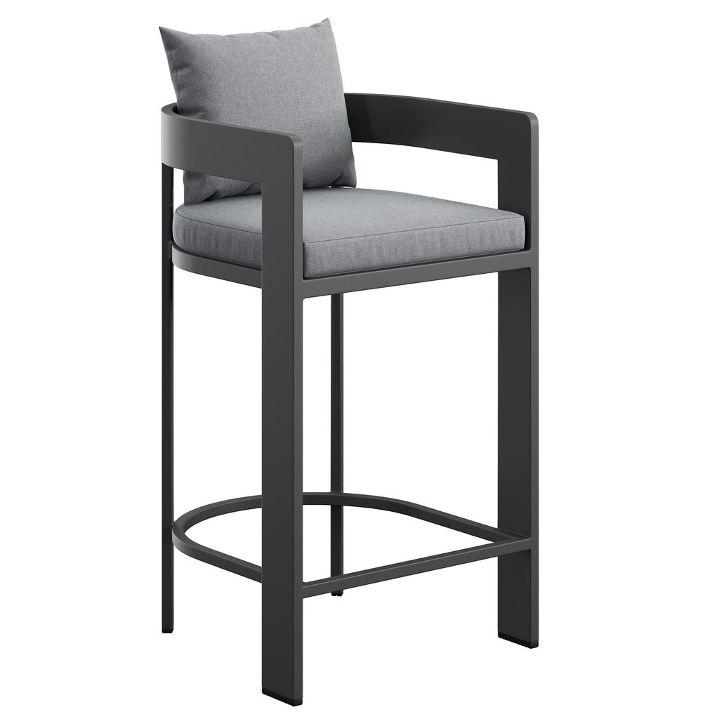 Tahoe Outdoor Patio Patio Aluminum Bar Chair - Gray