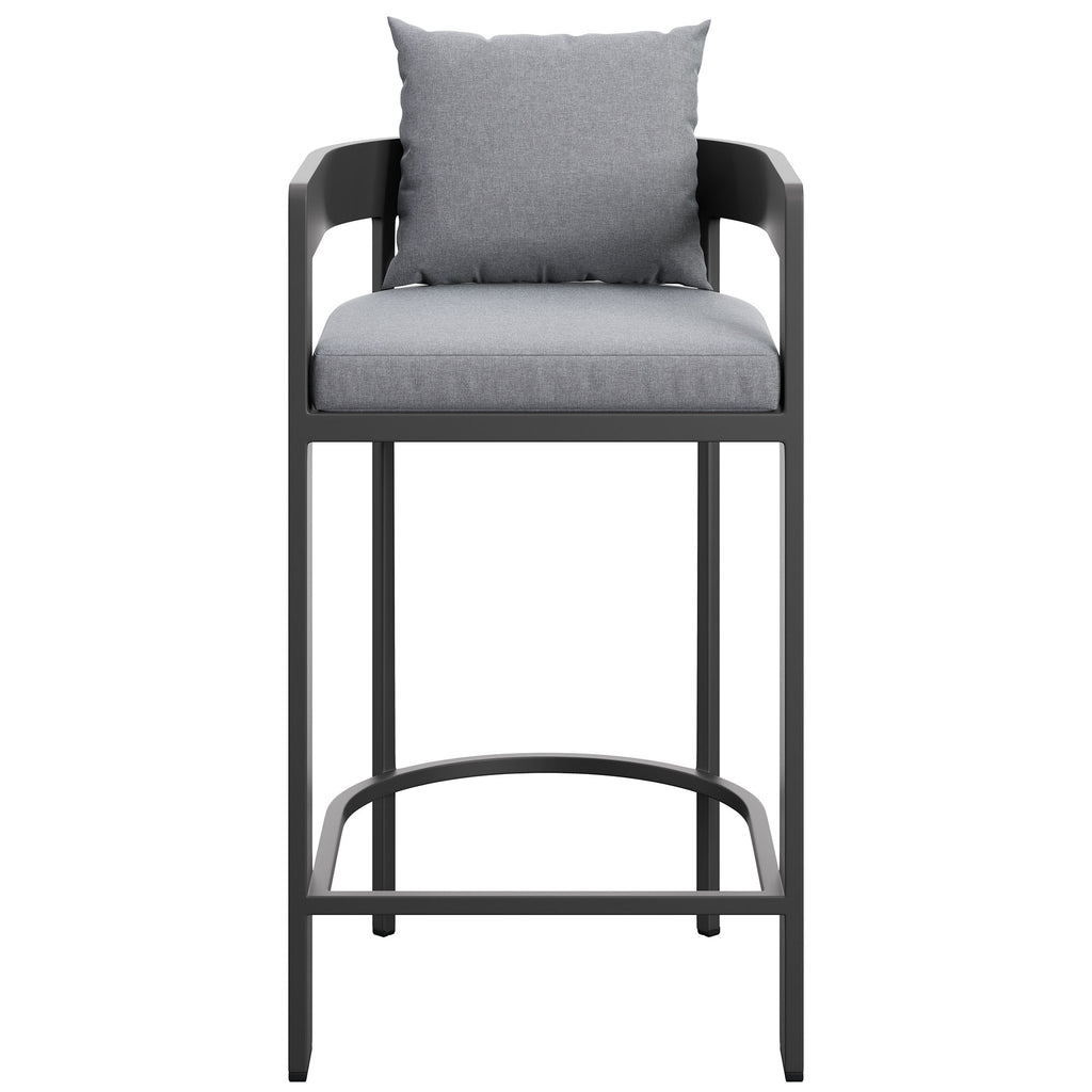 Tahoe Outdoor Patio Patio Aluminum Bar Chair - Gray