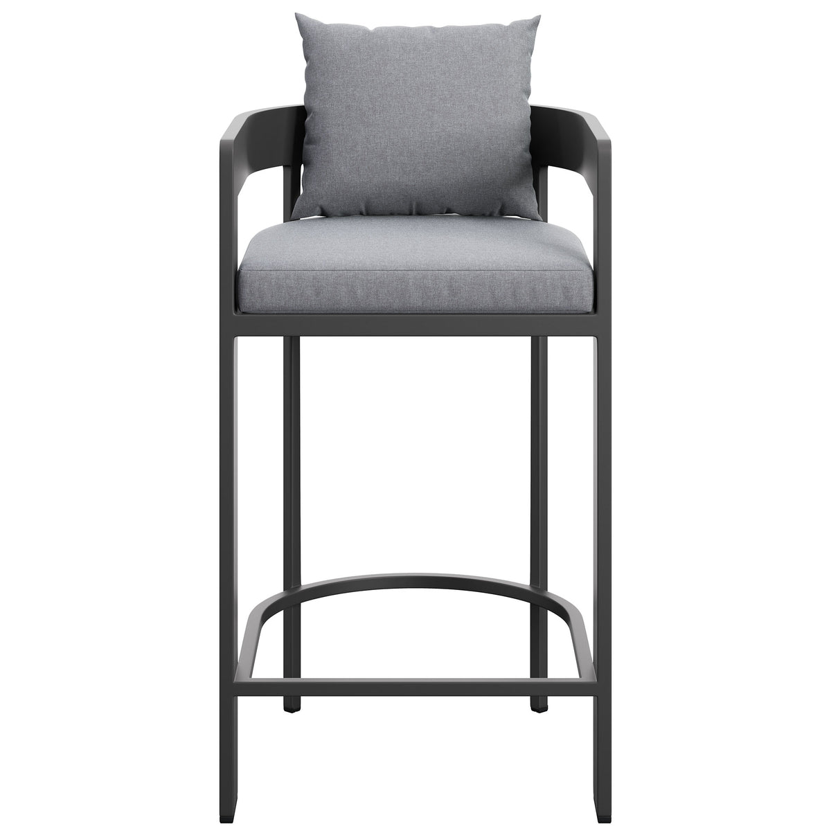 Tahoe Outdoor Patio Patio Aluminum Bar Chair - Gray