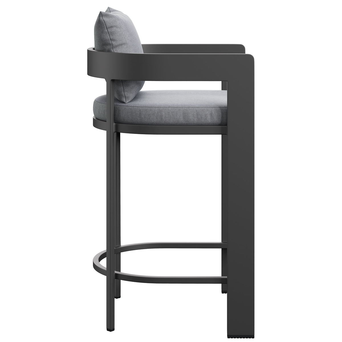 Tahoe Outdoor Patio Patio Aluminum Bar Chair - Gray