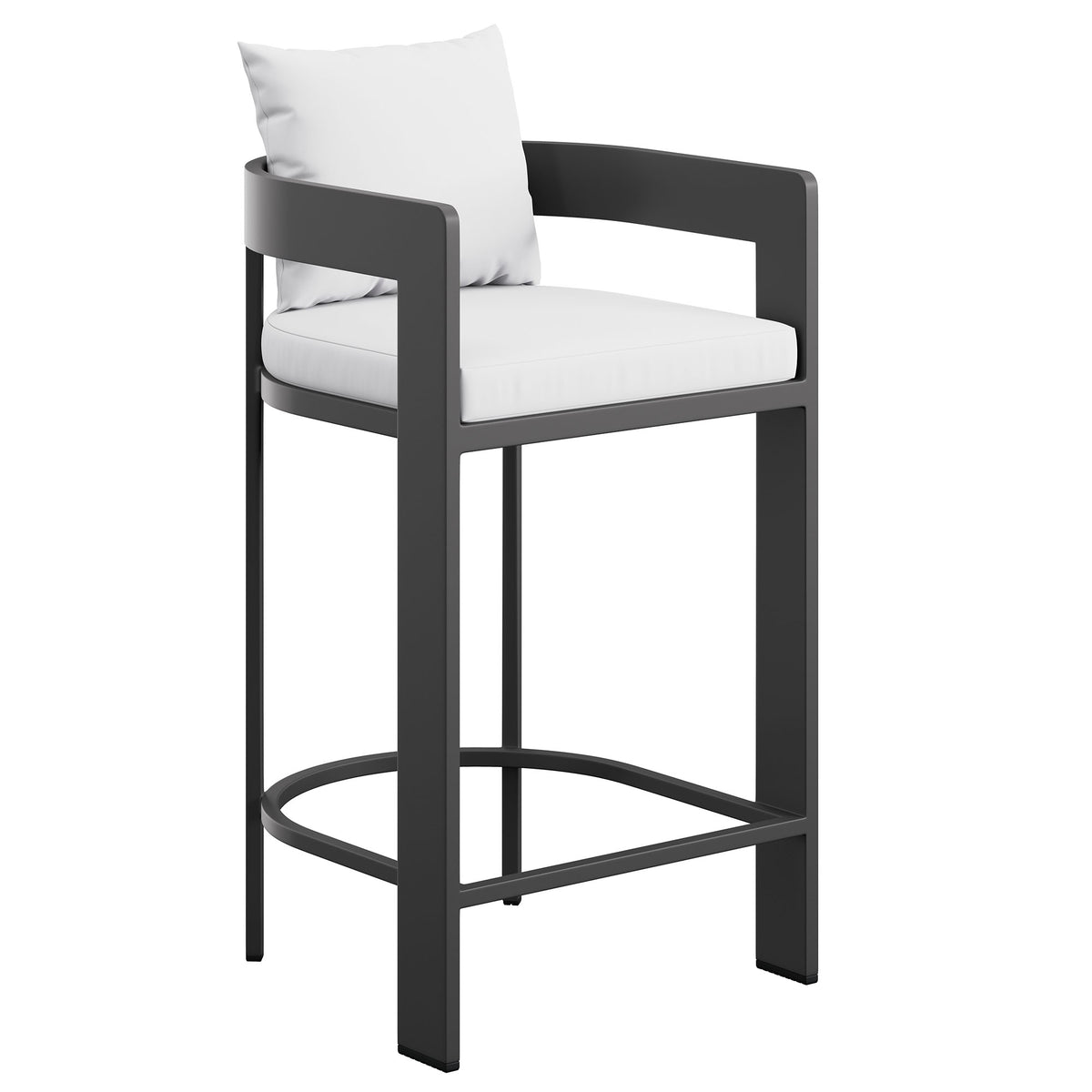 Tahoe Outdoor Patio Patio Aluminum Bar Chair - White