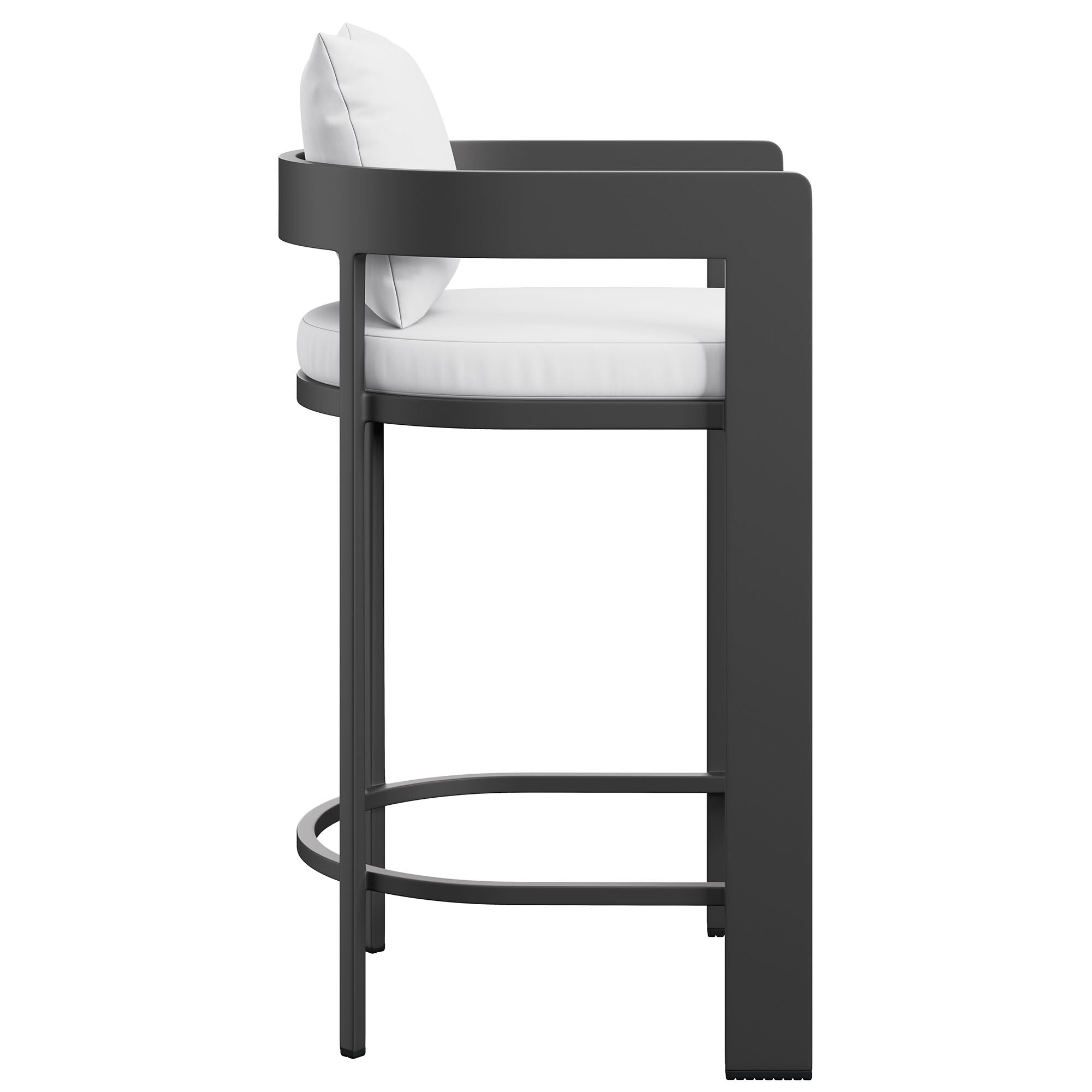 Tahoe Outdoor Patio Patio Aluminum Bar Chair - White