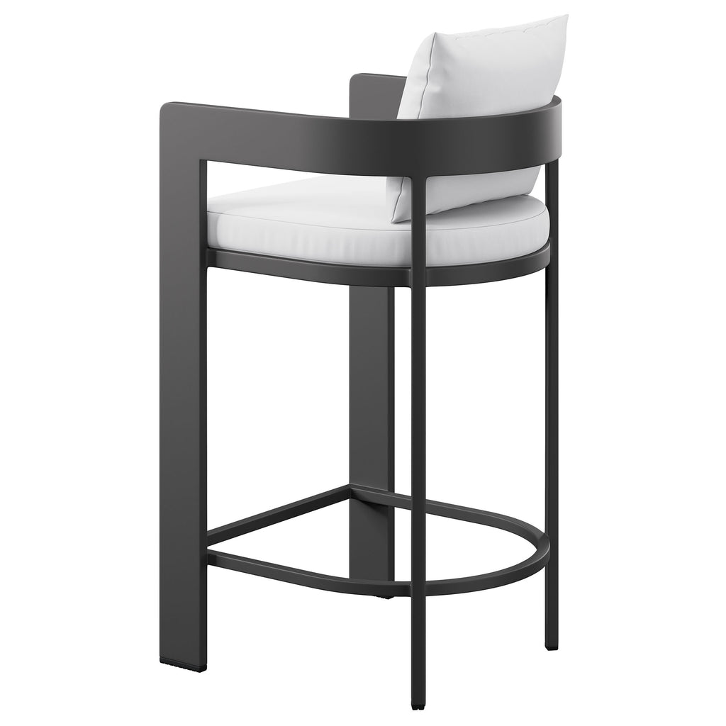 Tahoe Outdoor Patio Patio Aluminum Bar Chair - White