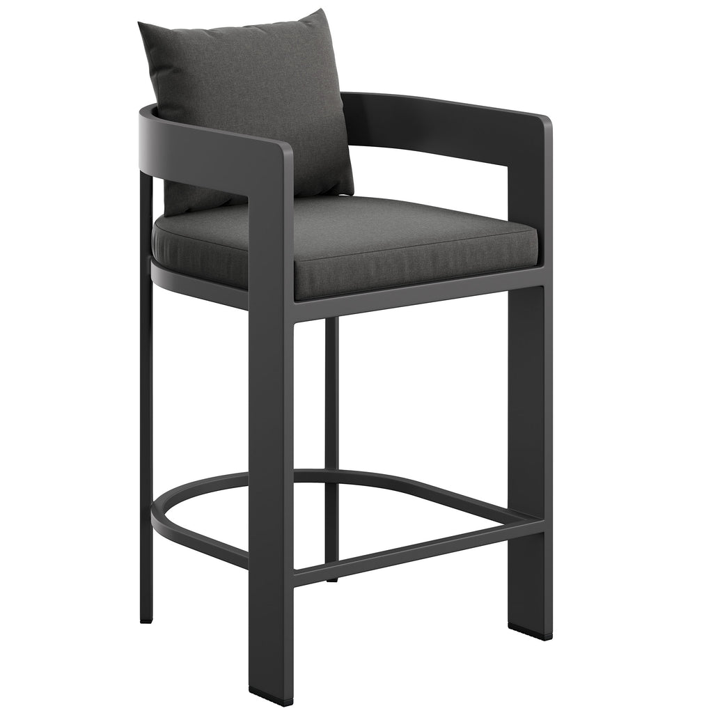 Tahoe Outdoor Patio Patio Aluminum Counter Stool - Charcoal